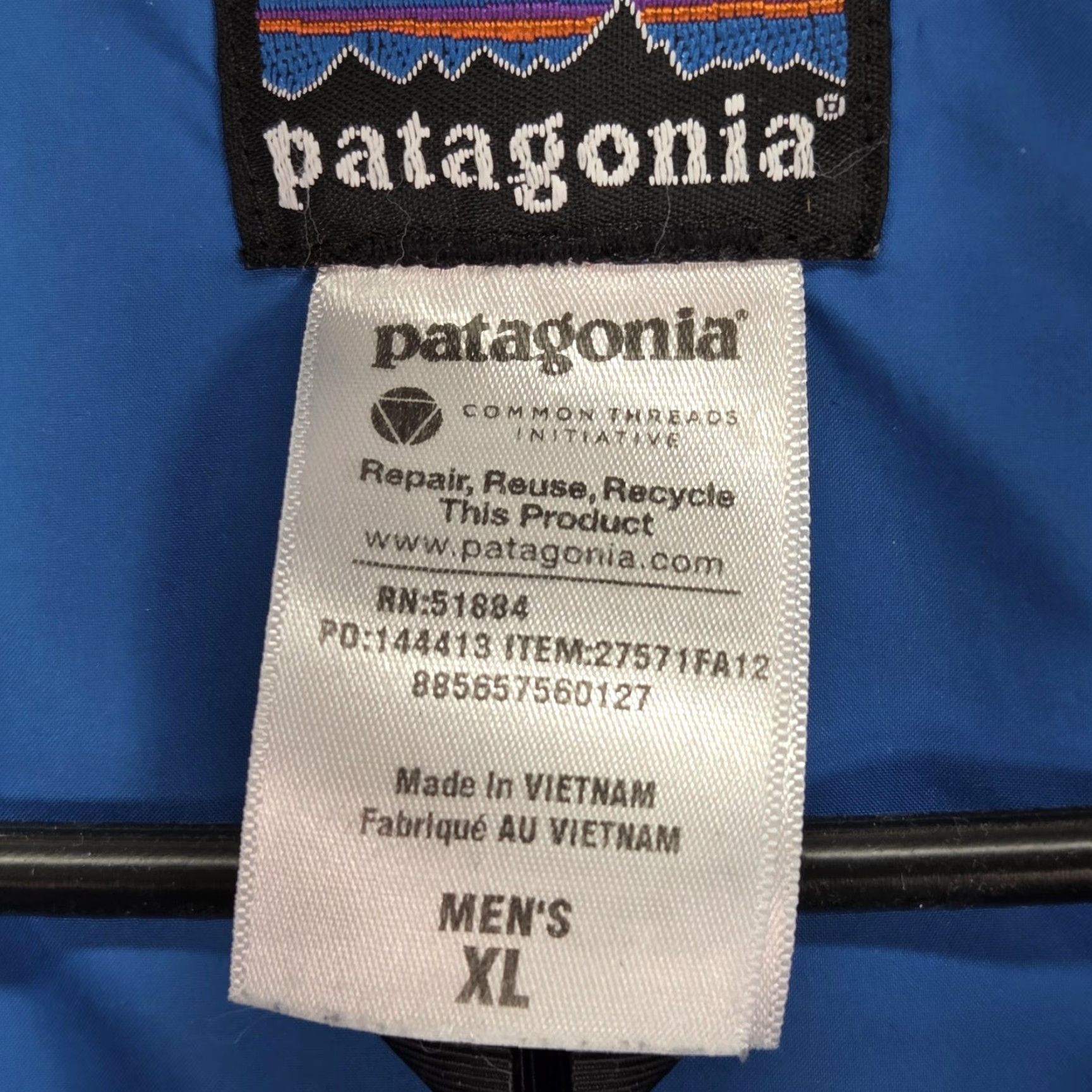 Patagonia Patagonia Bivy Down Vest mens XL beige blue snap puffer insulated pockets vest Size US XL / EU 56 / 4 - 7 Thumbnail