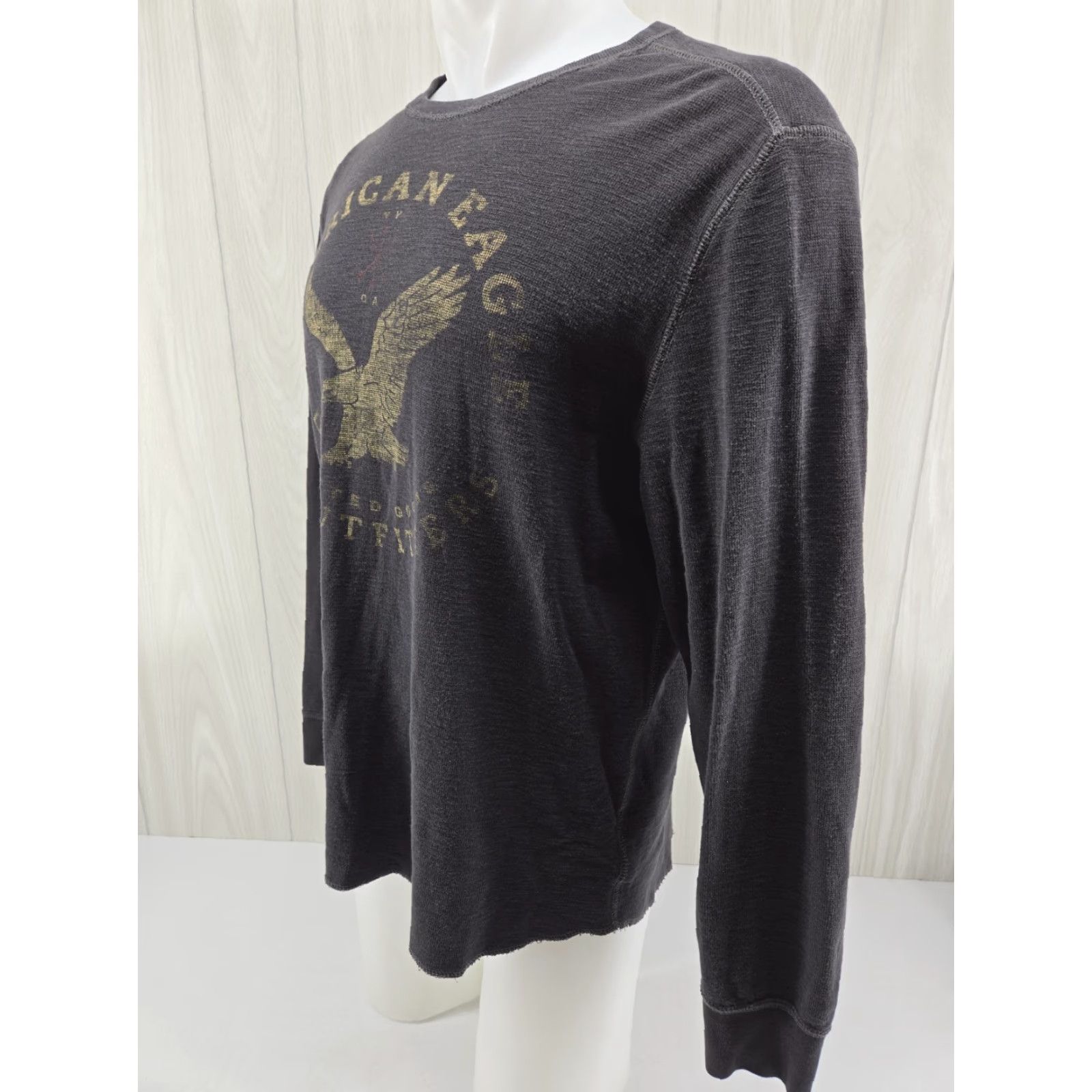 Vintage VINTAGE American Eagle Vintage Fit Shirt Graphic Print Dark Gray Long Sleeve XL Men Shirt Thermal Embroidered 2XL Size US XL / EU 56 / 4 - 4 Thumbnail