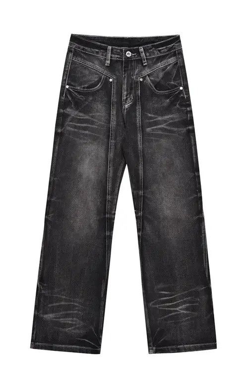 Japanese Brand Y2K Black Baggy Flare Jeans Size US 32 / EU 48 - 3 Thumbnail