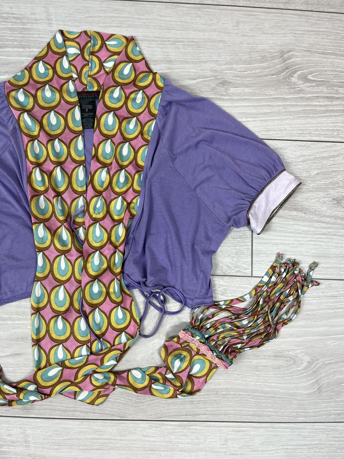 Custo Barcelona Custo Barcelona Y2K Multicolor Crop Top Blouse Size M / US 6-8 / IT 42-44 - 2 Thumbnail