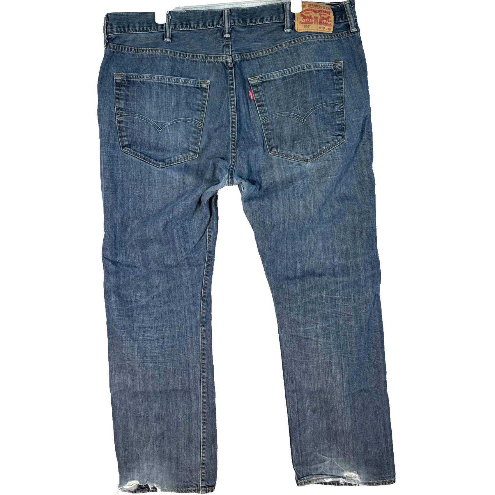 Levi's Levi's 501 Jeans Mens 40x30 Blue Distressed Button Fly Whiskered Denim Pants Jeans Mens 40x30 Blue Distressed Button Fly Whiskered Denim Pants Size US 40 / EU 56 - 2 Thumbnail