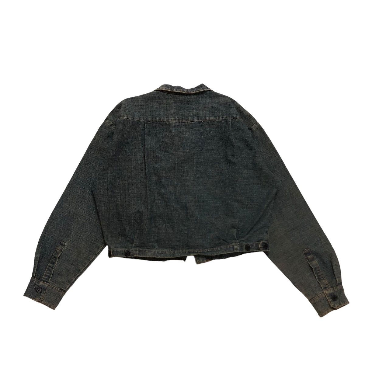 Japanese Brand 🔥CROPPED DENIM BIKER JACKET MIYOSHI JAPAN ISSEY MIYAKE Size US M / EU 48-50 / 2 - 2 Thumbnail