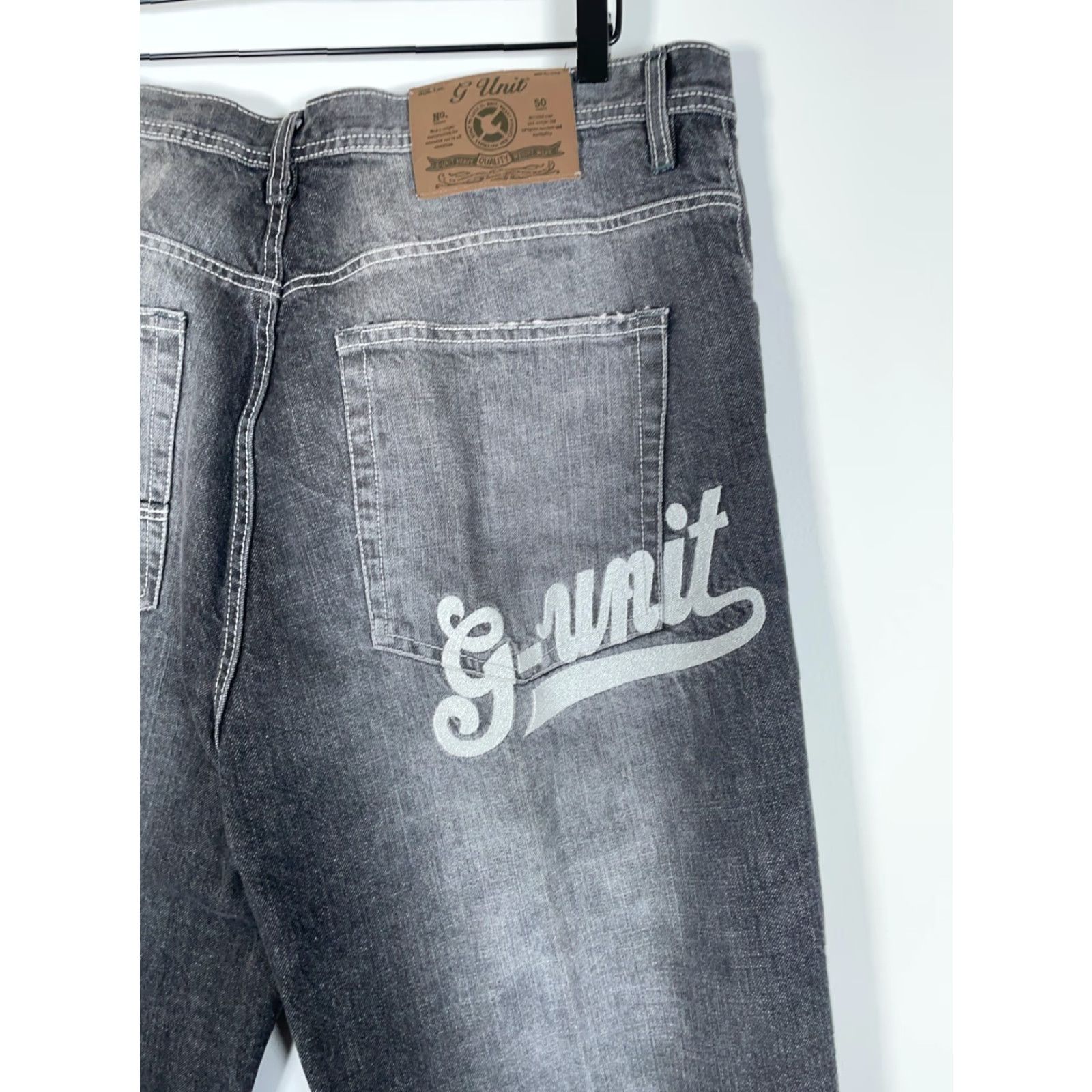 Vintage G-Unit Jeans Men Baggy Fit 38 x 33 Washed Black Dark Gray Embroidered 5-Pocket Vintage Y2K Size US 38 / EU 54 - 4 Thumbnail