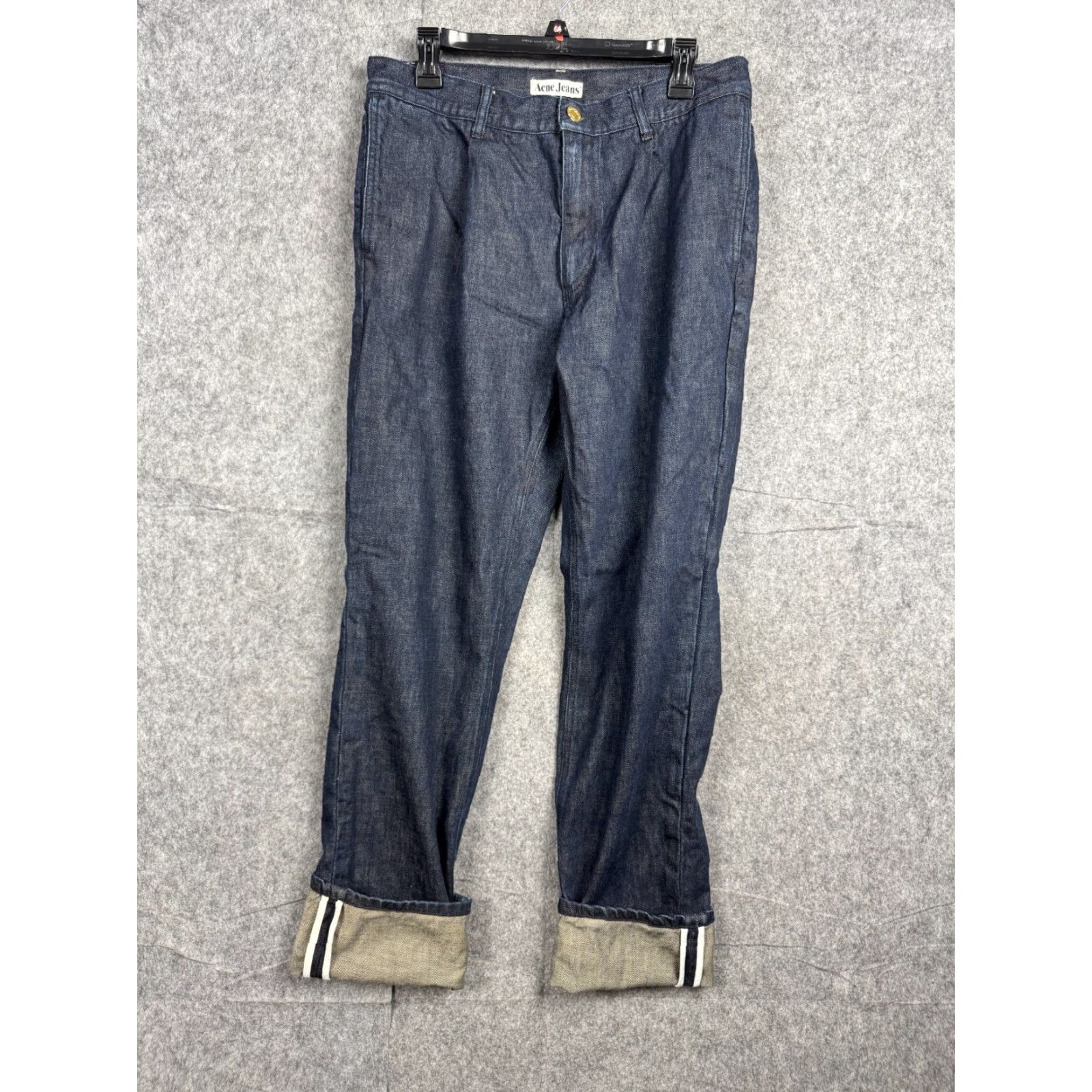 Vintage Acne Jeans Jeans Men 50 Regular 32x32 Blue SELVEDGE Straight Denim Inseam 32 Rise Mid Pockets Button Cotton Blend Cotton Solid 50 Size US 32 / EU 48 - 2 Thumbnail