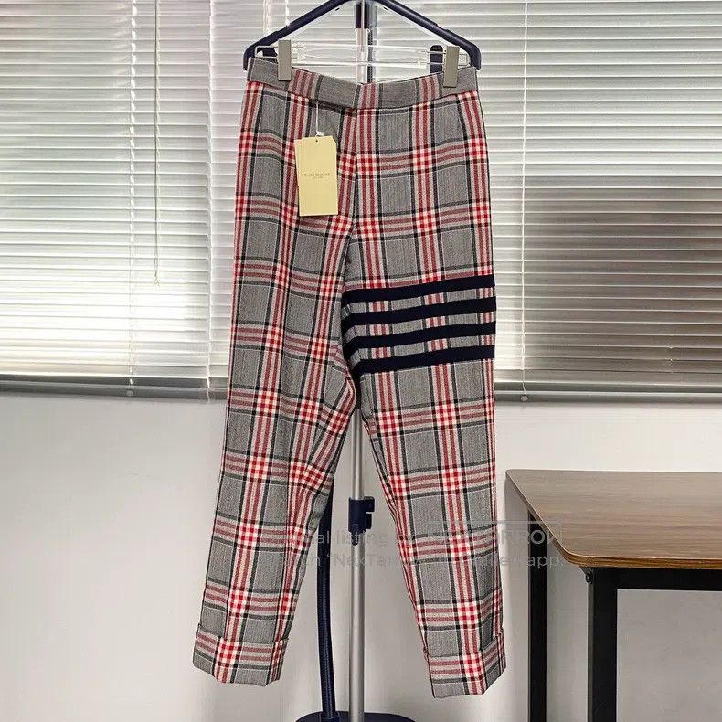 Thom Browne Thom Browne size 1 Casual Pants with Red and Blue Plaid Size US 30 / EU 46 - 1 Thumbnail