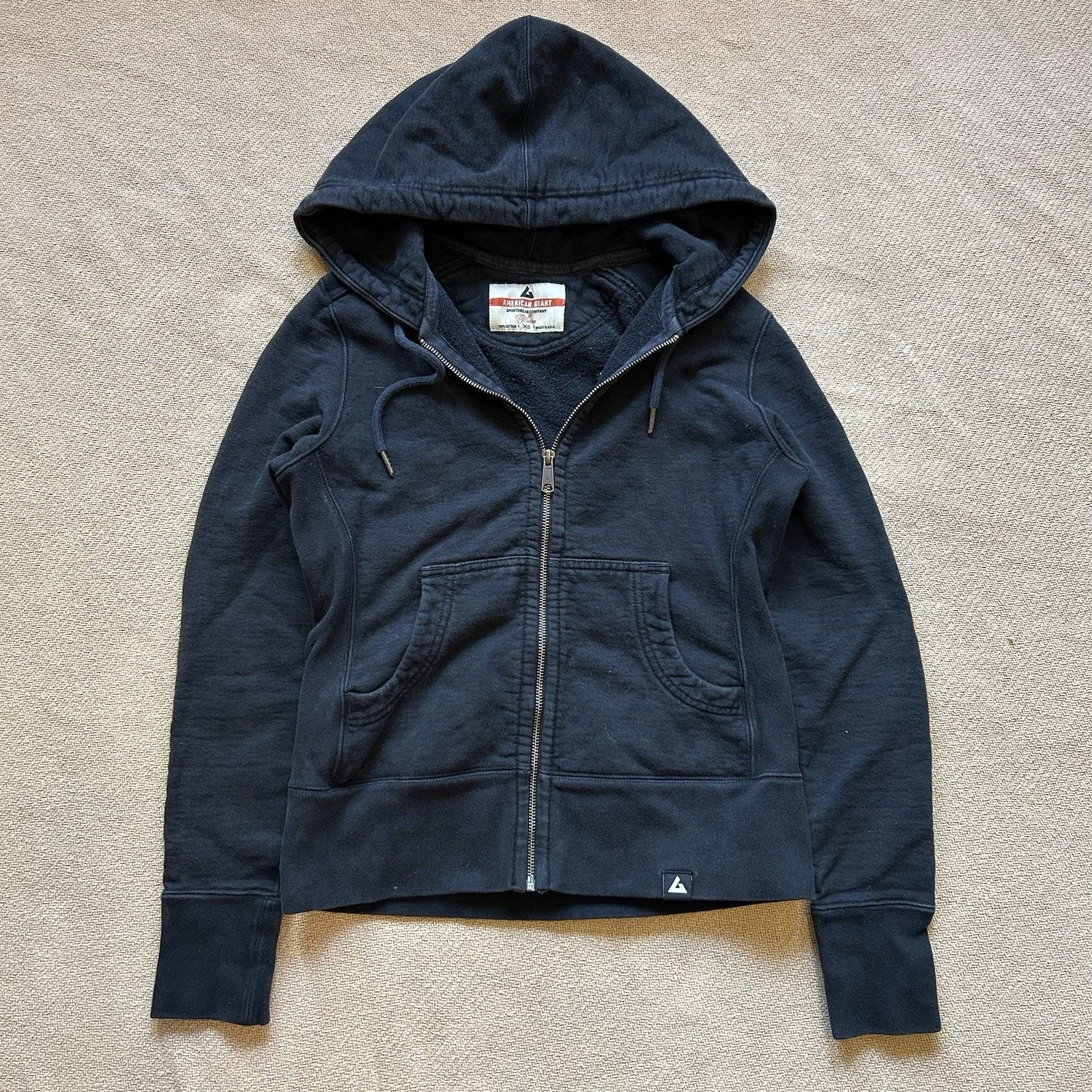 American Giant Heavyweight Black Elbow Patch Full Zip Hoodie XS Size XS / US 0-2 / IT 36-38 - 1 Thumbnail
