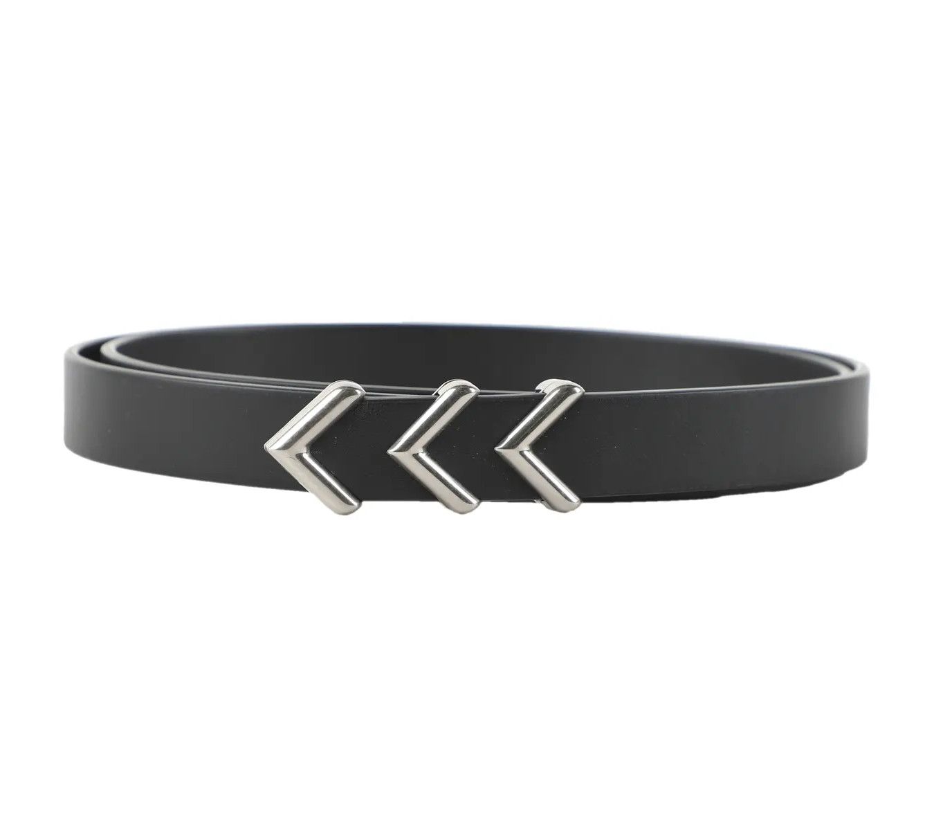 Bottega Veneta BOTTEGA VENETA black & silver chevron leather belt 85 Size 34 - 1 Thumbnail