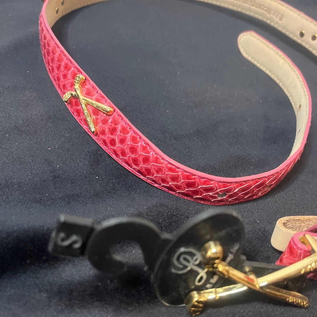 Other Women's Snake Skin RED Belt Small Golf Club Buckle NWT Size ONE SIZE - 2 Thumbnail