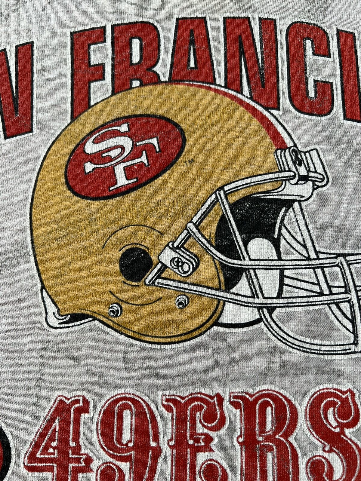 NFL Vintage 1992 San Francisco 49ers NFL AOP Gray T-shirt Size US XL / EU 56 / 4 - 4 Thumbnail
