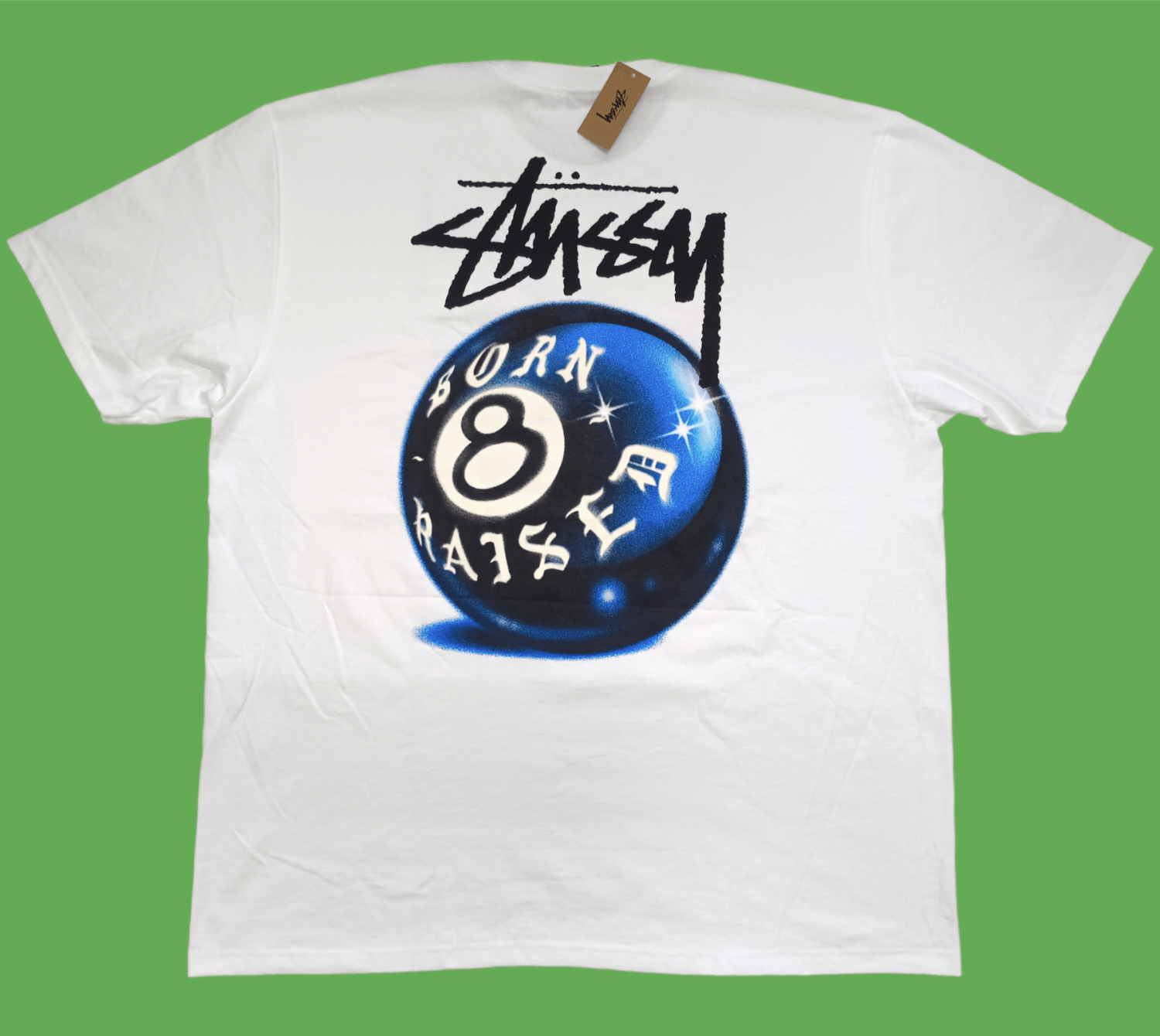 Stussy STUSSY X BORN X RAISED 8 BALL T-SHIRT | Grailed