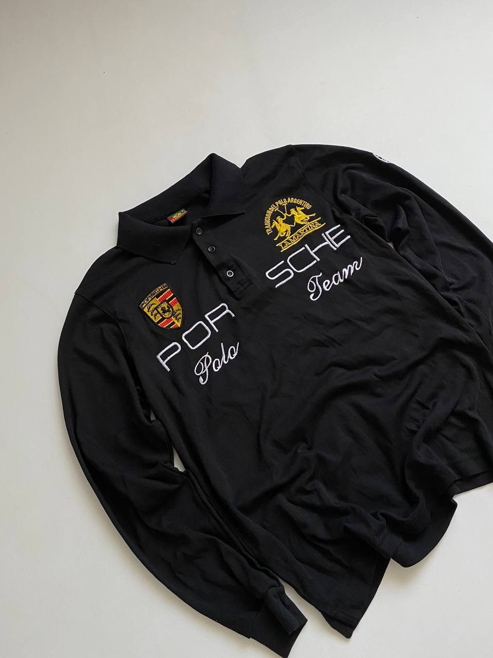 La Martina × Vintage Vintage La Martina x Porsche Racing Team Polo Long Sleeve Size US M / EU 48-50 / 2 - 2 Thumbnail