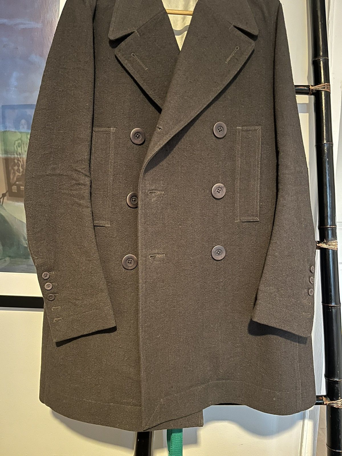 image of Rick Owens Top Coat in Dark Dust, Men's (Size Large)