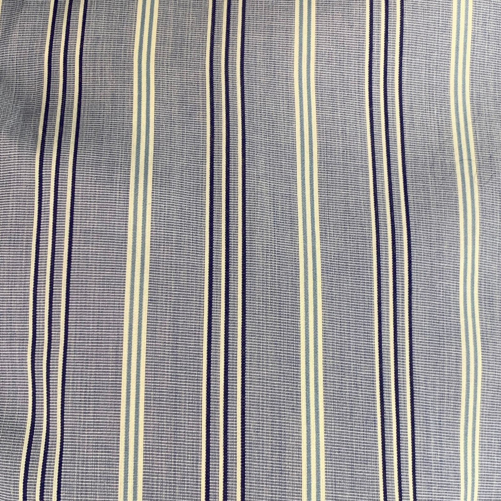 Turnbull & Asser Size L Blue Navy White Stripe Cotton Long Sleeve Shirt Size US L / EU 52-54 / 3 - 2 Thumbnail