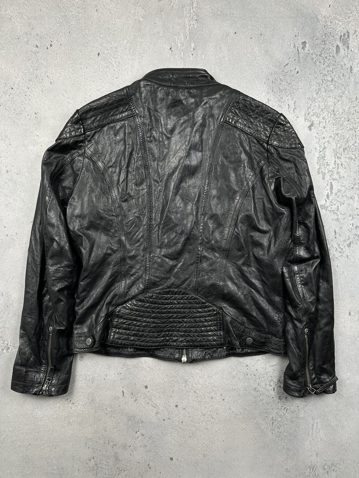 Leather Gipsy Archive Y2K Black Leather Moto Biker Jacket Womens 90s Size M / US 6-8 / IT 42-44 - 3 Thumbnail