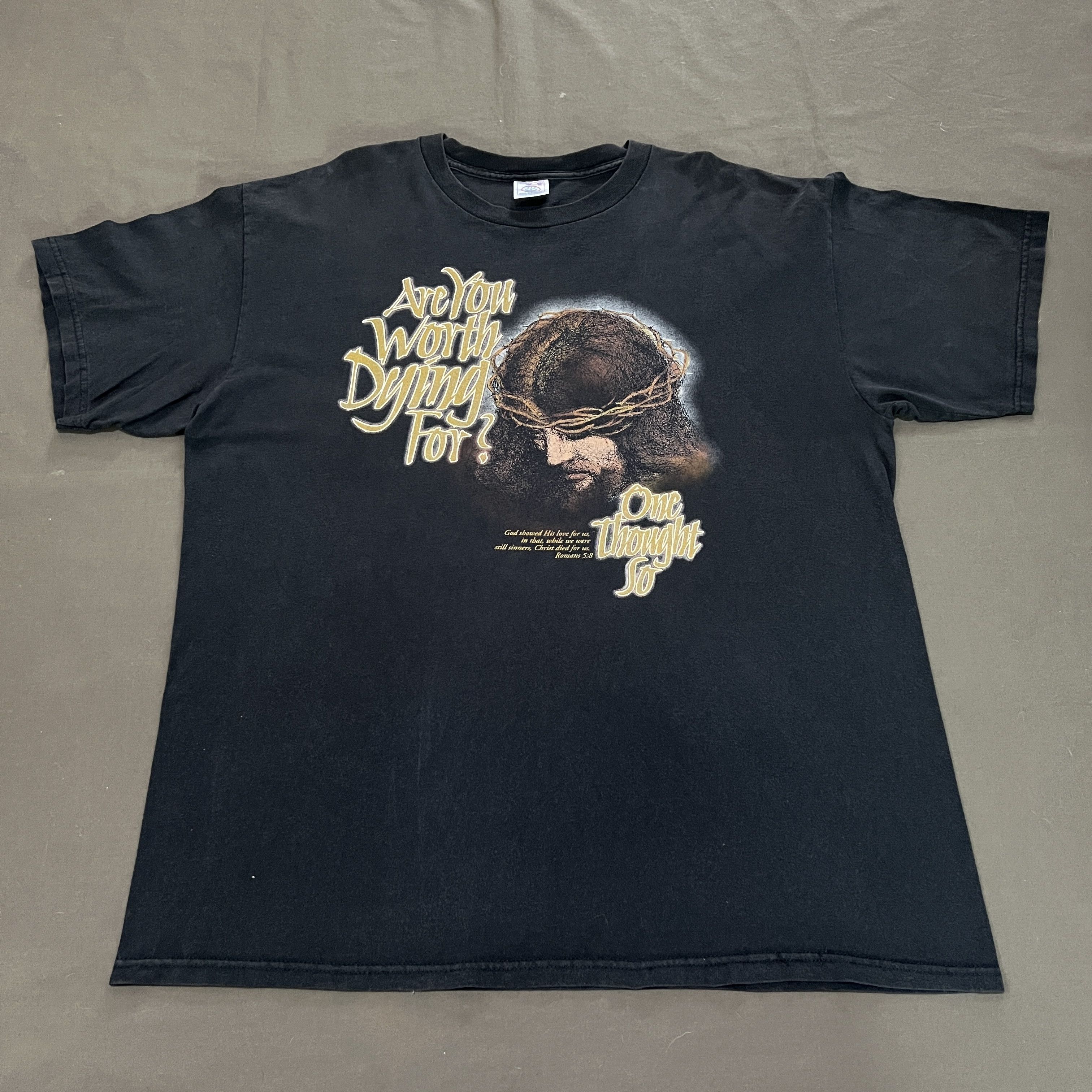 Vintage Vintage 90s Jesus Are You Worth Dying For GodLord BibleHoly Size US XL / EU 56 / 4 - 4 Thumbnail