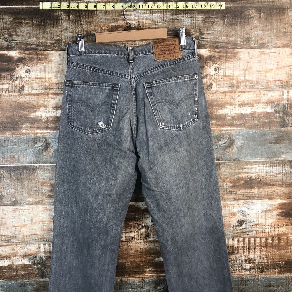 Levi's DLL Levis 503 vintage faded Gray Denim Pants #C284 Size US 30 / EU 46 - 13 Thumbnail