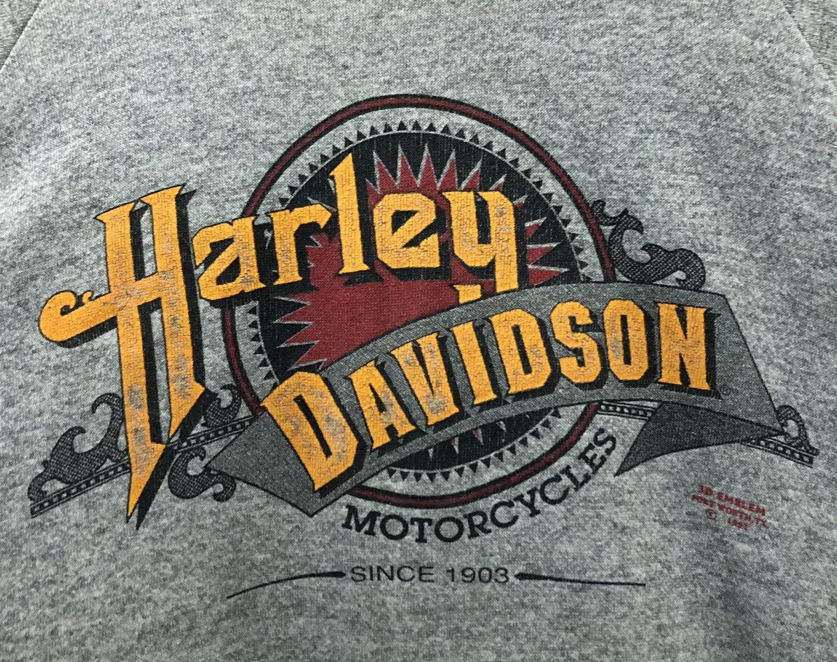 Harley Davidson Vintage 1991 Harley-Davidson Hoodie 3D Emblem Made in USA Size US L / EU 52-54 / 3 - 3 Thumbnail