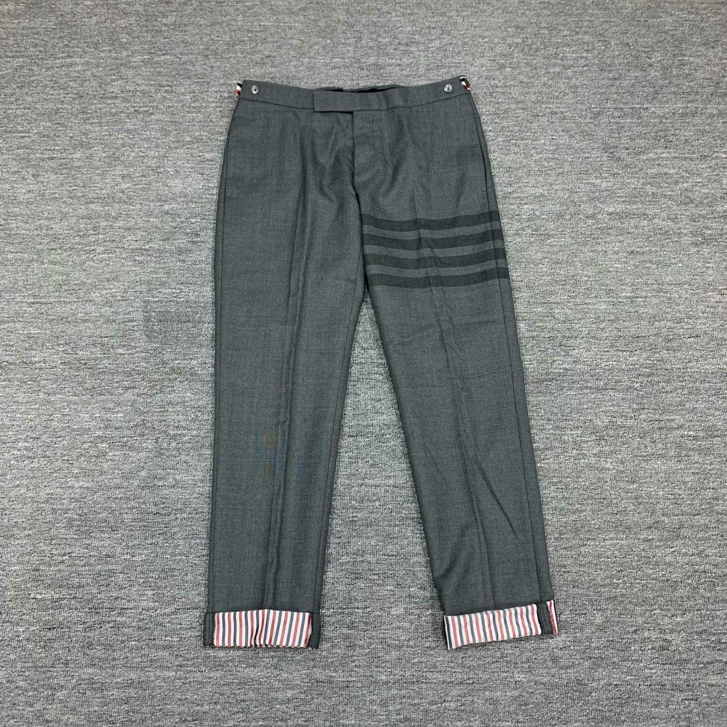 Thom Browne gray striped wool lounge pants from thom browne Size US 30 / EU 46 - 1 Thumbnail