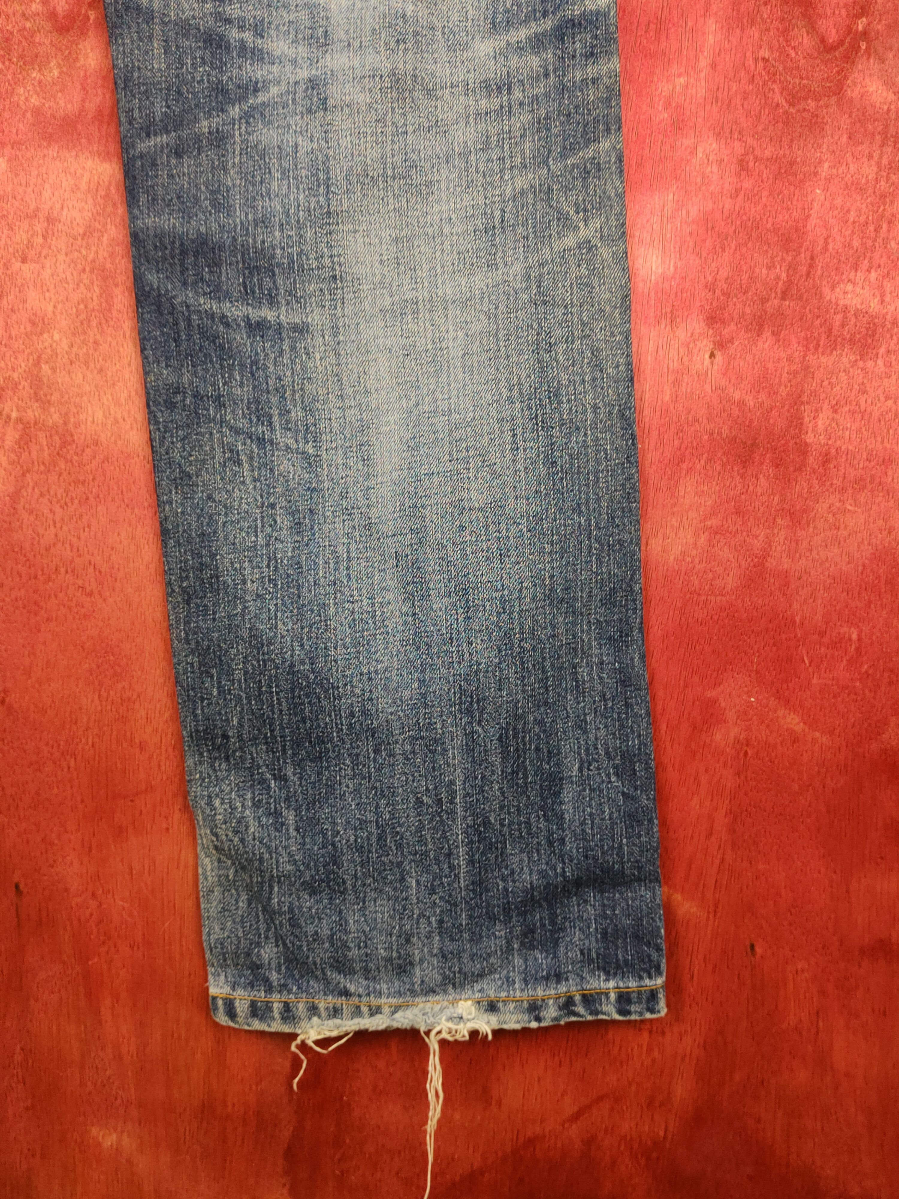 Japanese Brand Uniqlo Dark Blue Faded Distressed Ripped Jeans #S2195 Size US 34 / EU 50 - 12 Thumbnail