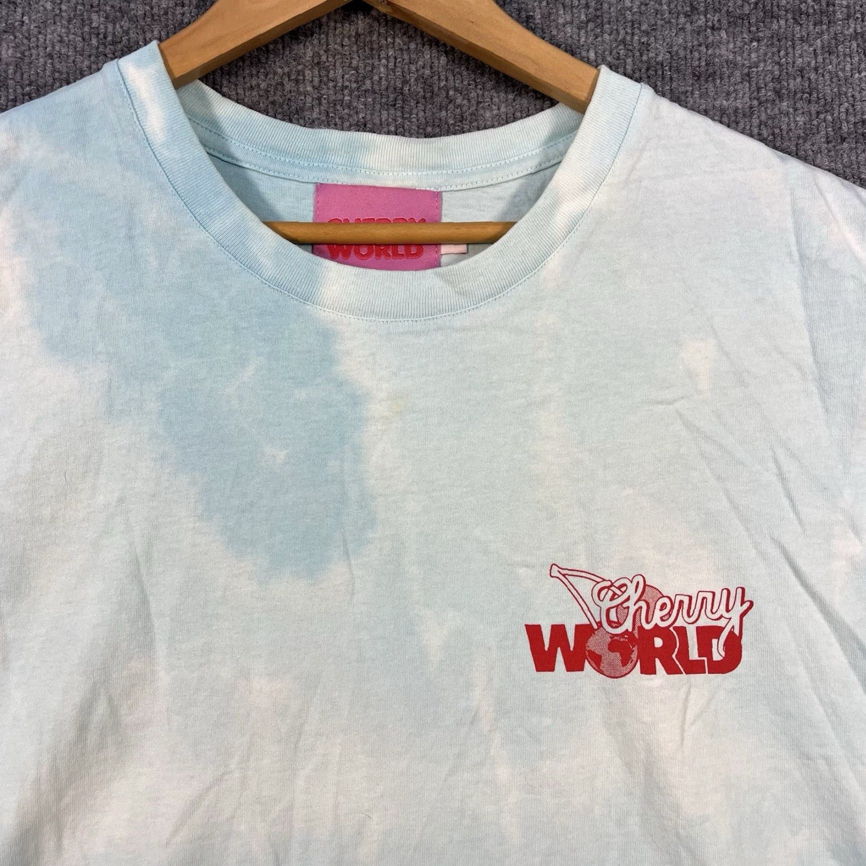Cherry LA Cherry LA Cherry World Tie Dye T-Shirt Mens Large L Blue Cotton Graphic Size US L / EU 52-54 / 3 - 3 Thumbnail