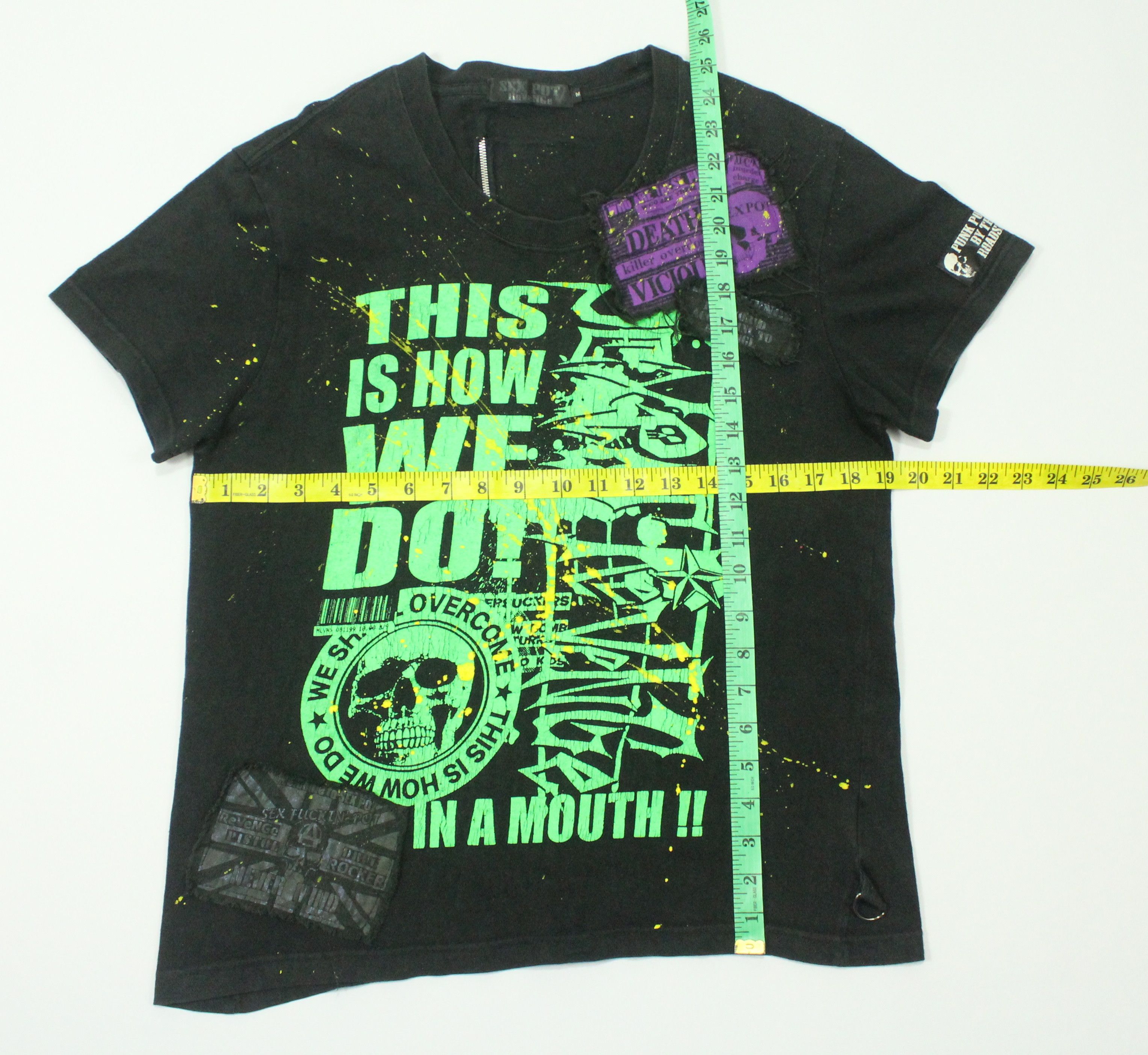 If Six Was Nine × Le Grande Bleu (L.G.B.) × Tornado Mart SEX POT REVENGE T Shirt Punk Style Patches Zipper Size US M / EU 48-50 / 2 - 21 Thumbnail