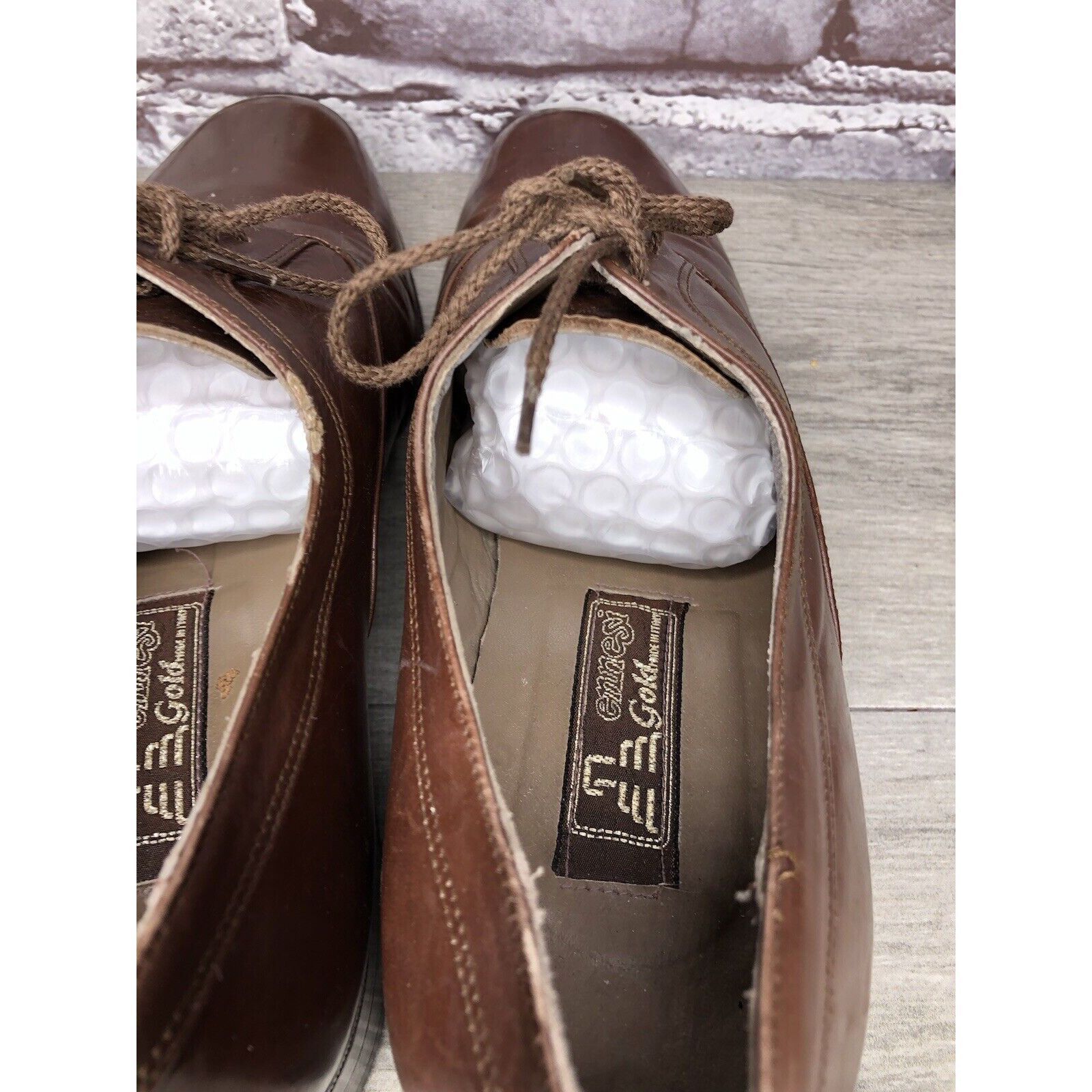 Other Ennesi Gold VTG Brown Leather Derby Lace Up Dress Shoes Men Size US 9.5 / EU 42-43 - 14 Thumbnail