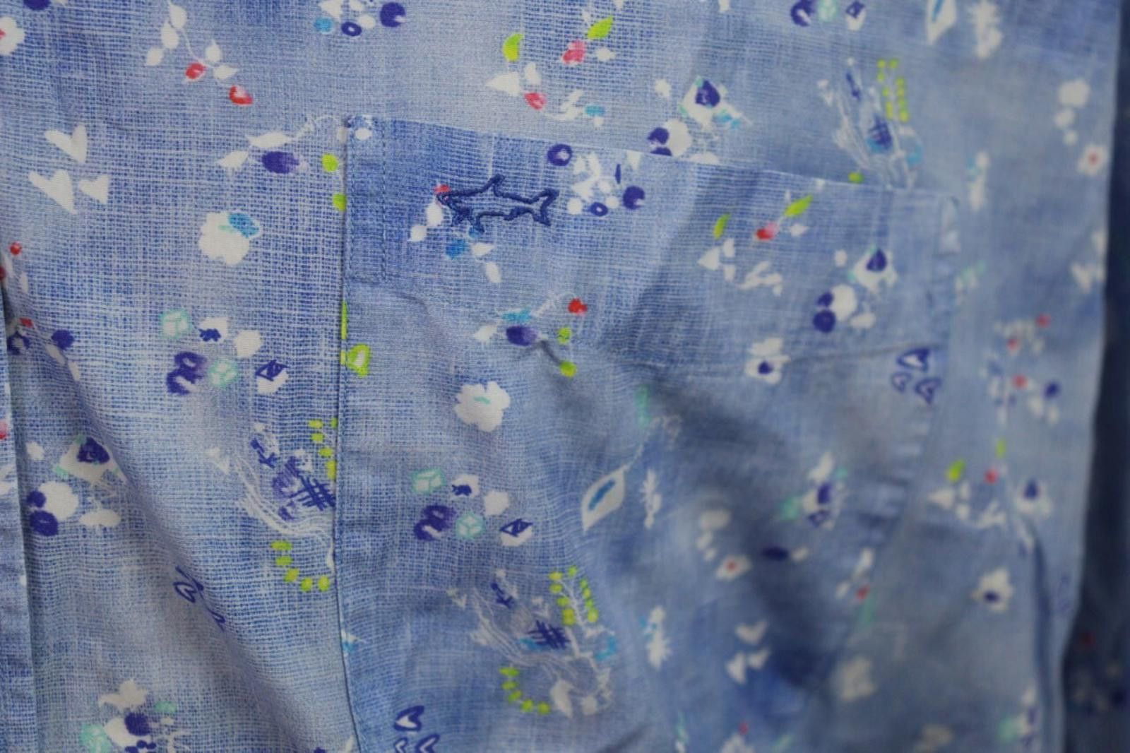 Paul & Shark Paul & Shark Yachting Blue Floral Button Up Shirt Size 45 Size US M / EU 48-50 / 2 - 5 Thumbnail