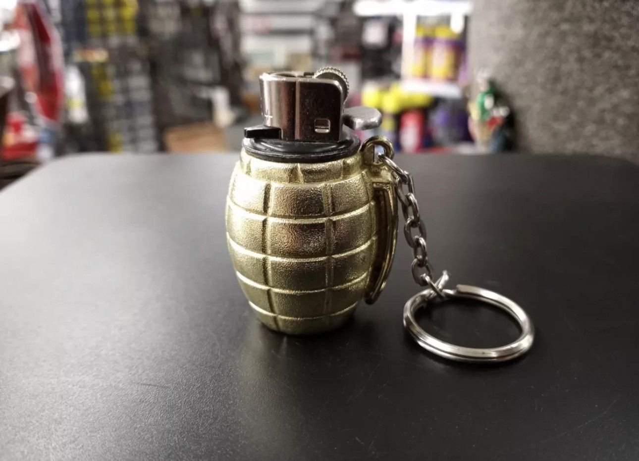 Pre-owned 14th Addiction X If Six Was Nine 14th Addiction Grenade Style Keychain Lighter In Black