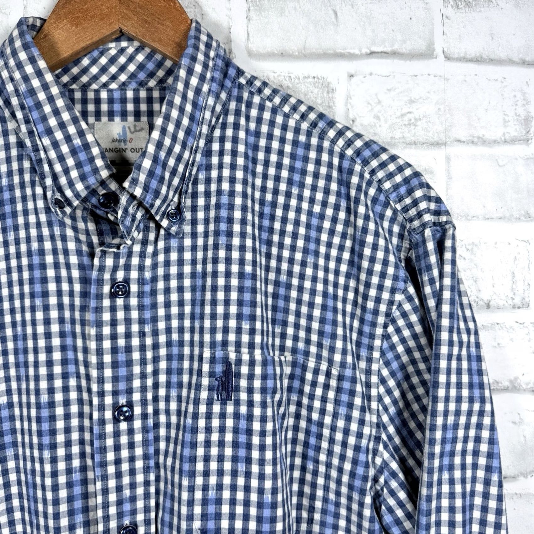 johnnie-O Johnnie-O Hangin Out Plaid Blue Long Sleeve Button-Down Shirt Mens L Size US L / EU 52-54 / 3 - 2 Thumbnail