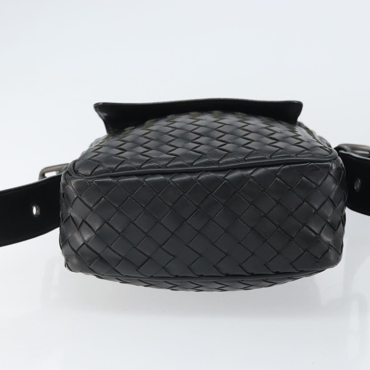 BOTTEG AVENETA INTRECCIATO Shoulder Bag Leather Black Silver