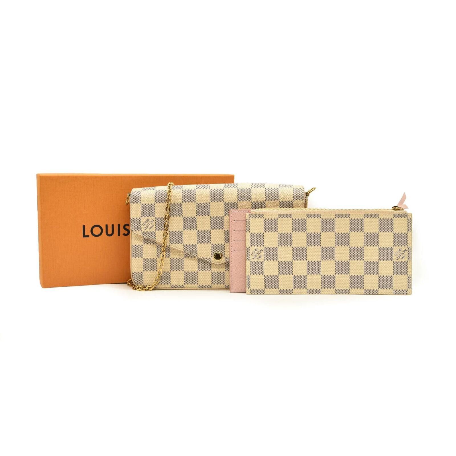 Louis Vuitton Damier Azur Pochette Chain Wallet AZ1169