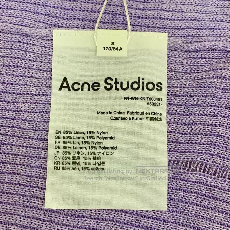 Acne Studios Acne Studios Purple linen round neck sleeveless knit vest Size S / US 4 / IT 40 - 6 Thumbnail