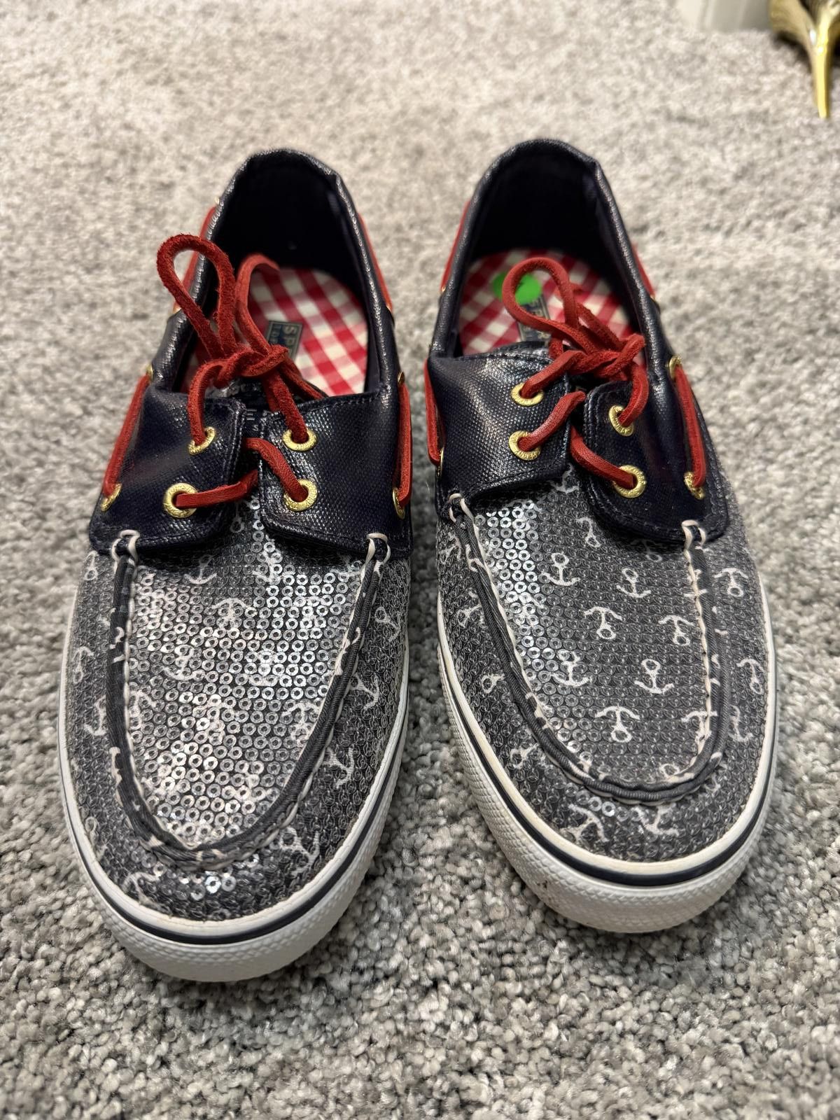 Other Sperry Top-Sider Navy White Anchor Print Boat Shoes Size 7 Size US 7 / IT 37 - 2 Thumbnail