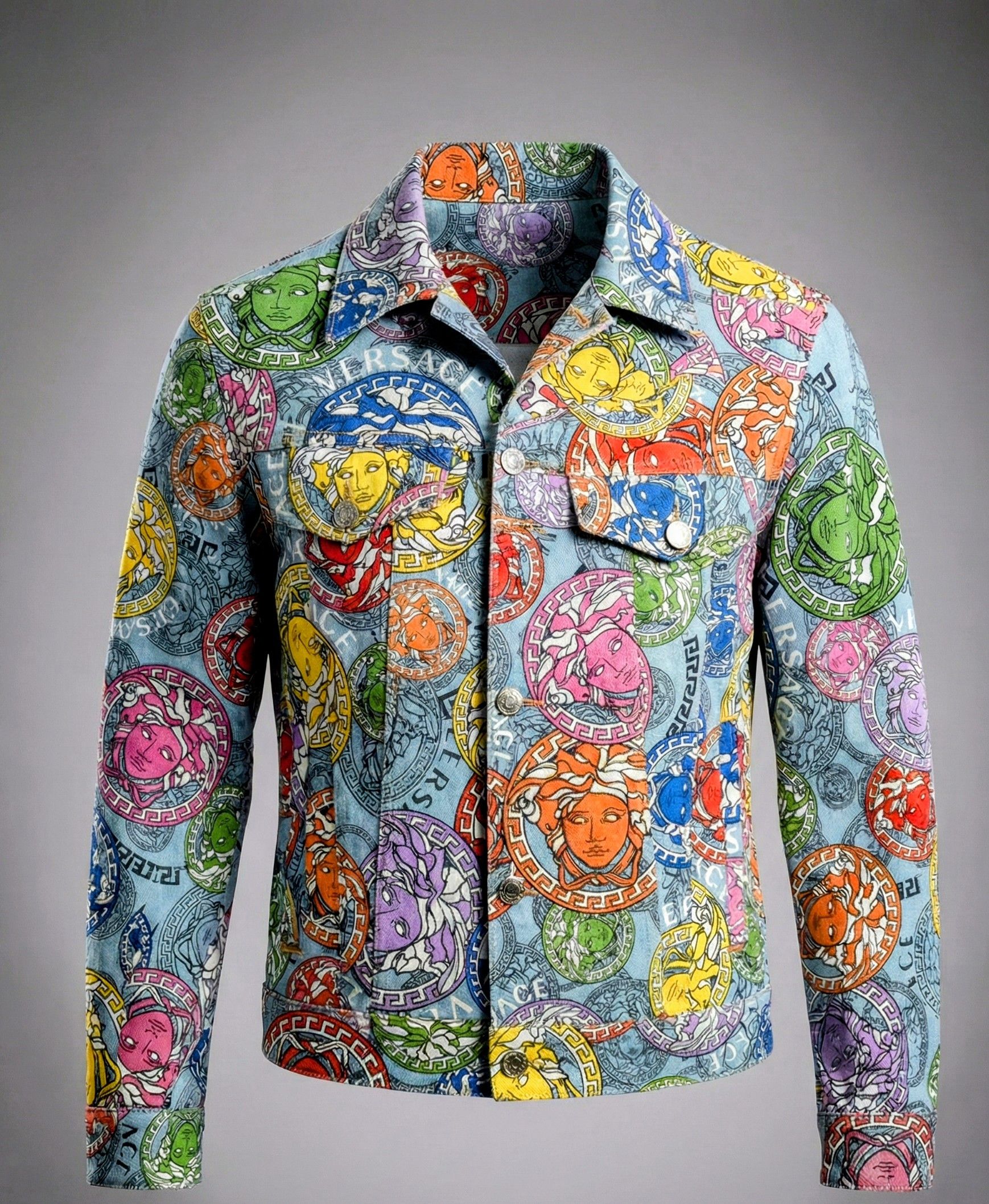 Versace RARE Versace SS21 Medusa Amplified Denim Suit Size US M / EU 48-50 / 2 - 1 Thumbnail
