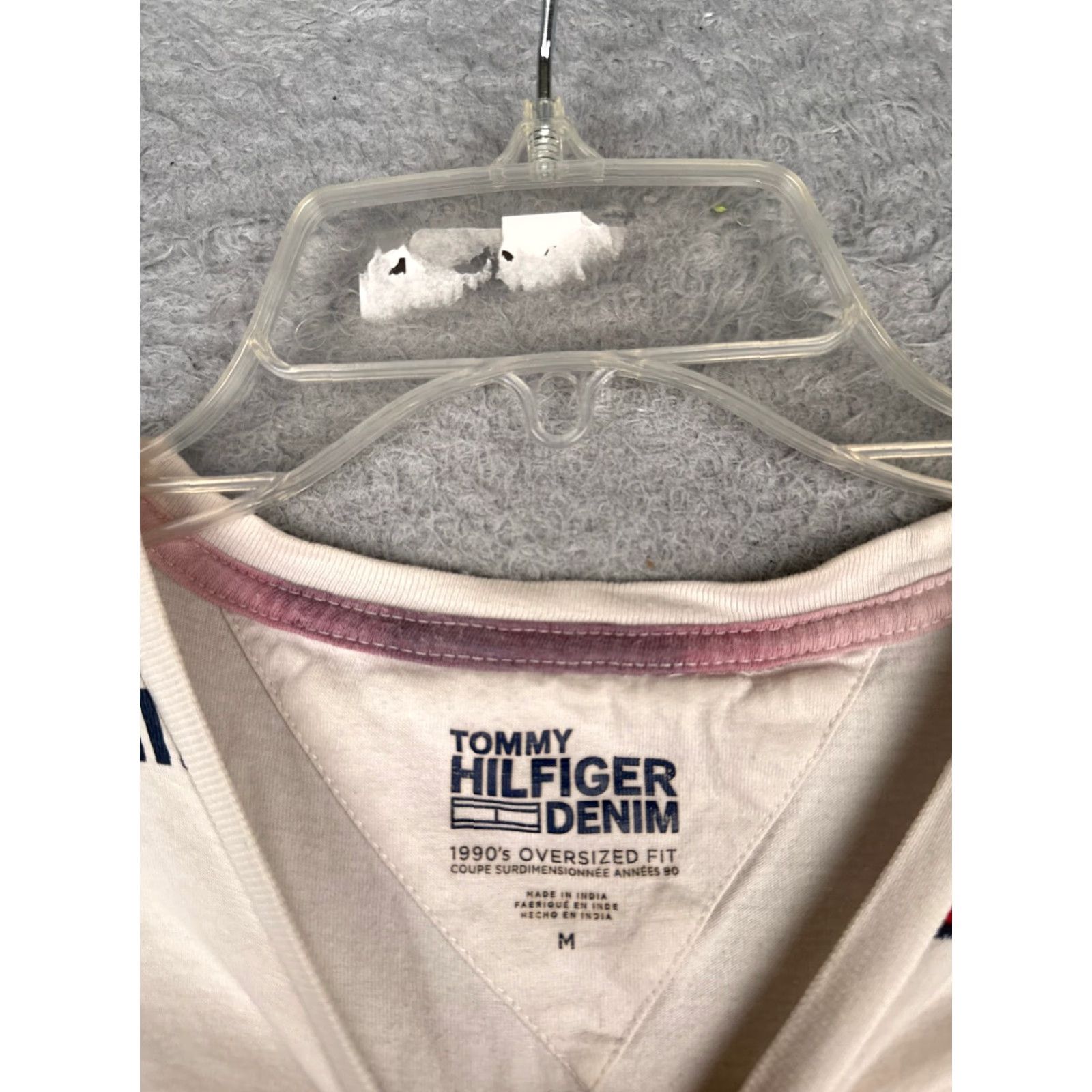 Tommy Hilfiger Tommy Hilfiger Shirt Adult Medium White Oversized Cotton Logo AOP Crew READ Shirt Mens Size US M / EU 48-50 / 2 - 6 Thumbnail
