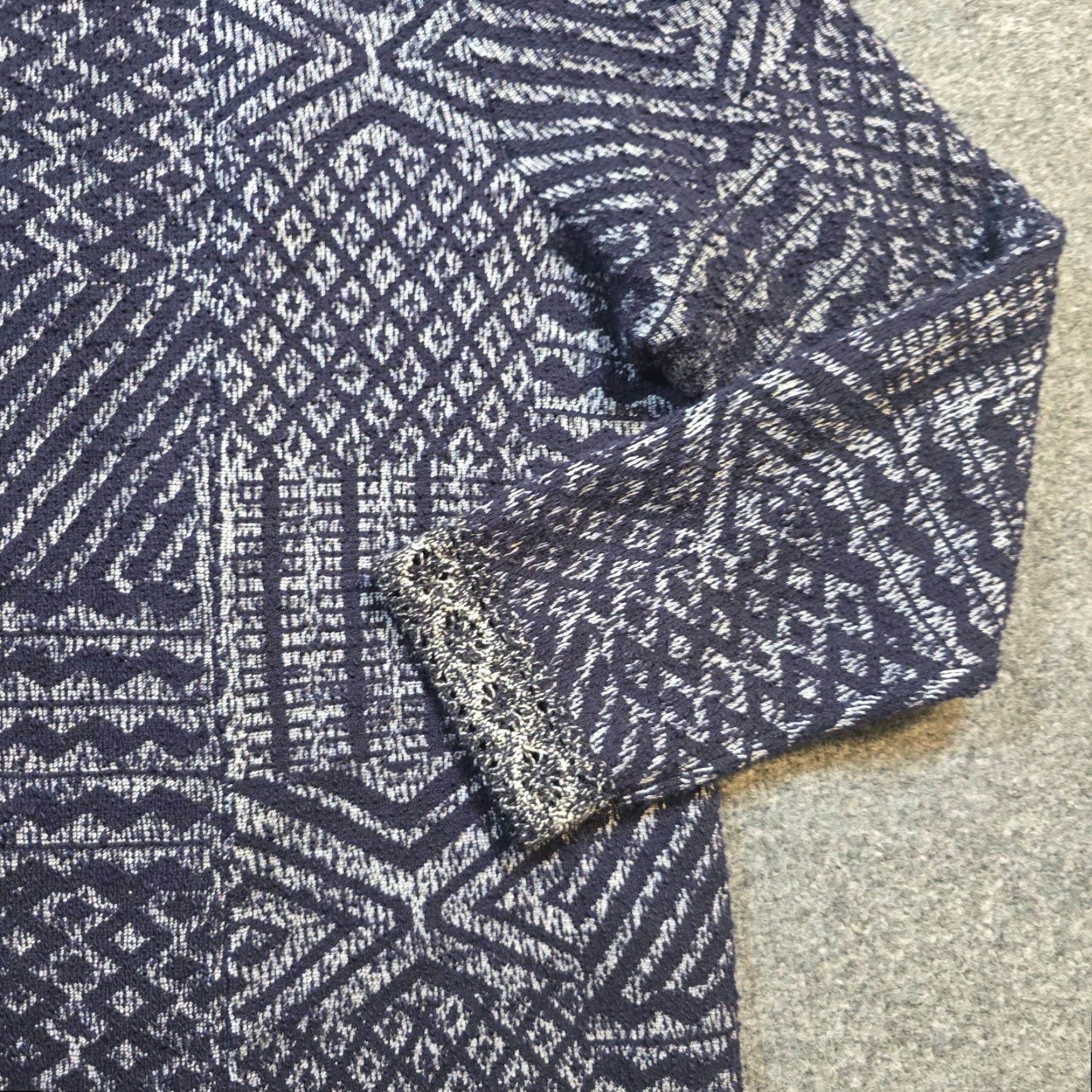 Lucky Brand Lucky Brand Dress Womens XL Blue Knit Fringe Western Skein Sweater Midweight Geometric Num Era? Size XL / US 12-14 / IT 48-50 - 4 Thumbnail