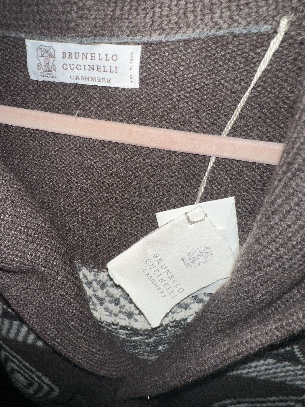 Brunello Cucinelli NWT- Brunello Cucinelli Jacquard Virgin Wool Cardigan IT 52 Size US L / EU 52-54 / 3 - 7 Thumbnail