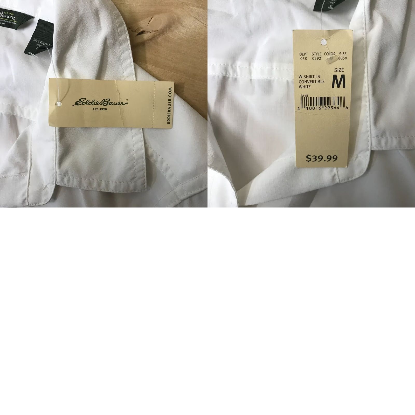 Eddie Bauer EDDIE BAUER WOMEN'S M WHITE LONG SLEEVE BUTTON-UP POLYESTER TOP SHIRT M Size M / US 6-8 / IT 42-44 - 8 Thumbnail