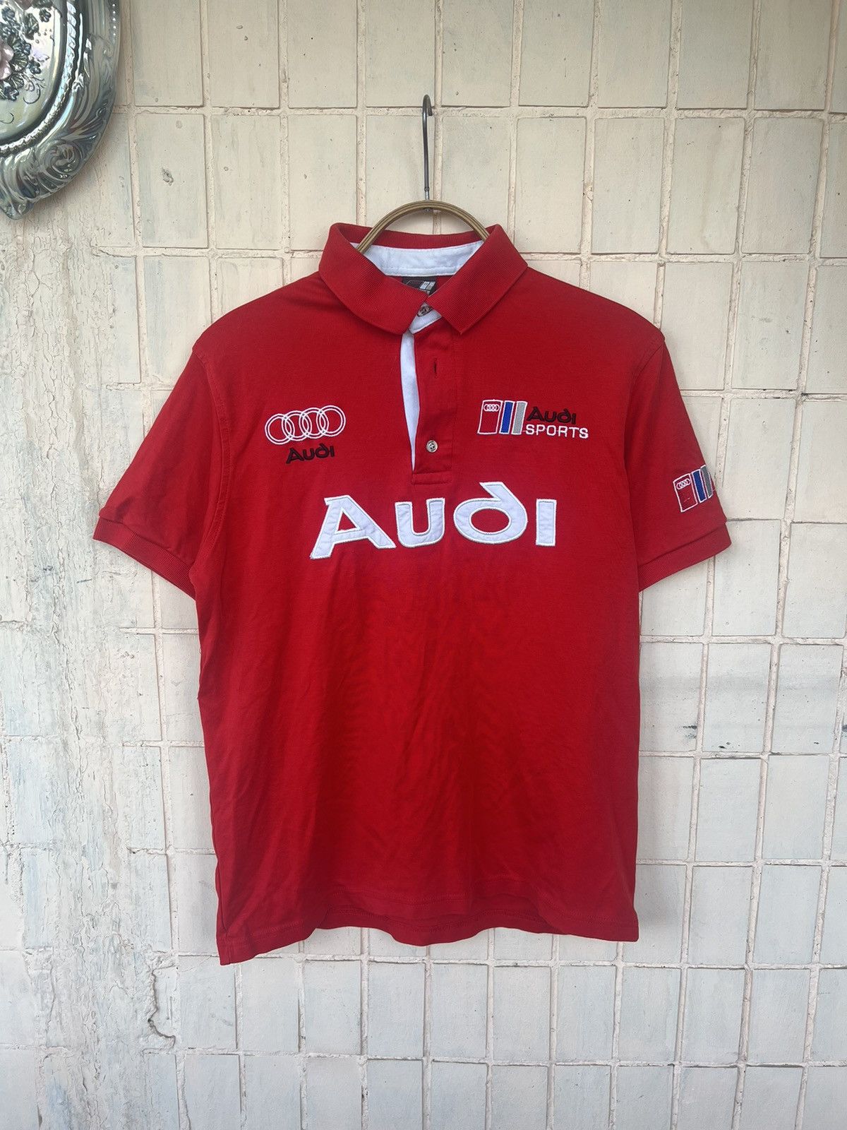 Audi Vintage Audi racing polo shirt big logo Size US S / EU 44-46 / 1 - 1 Thumbnail