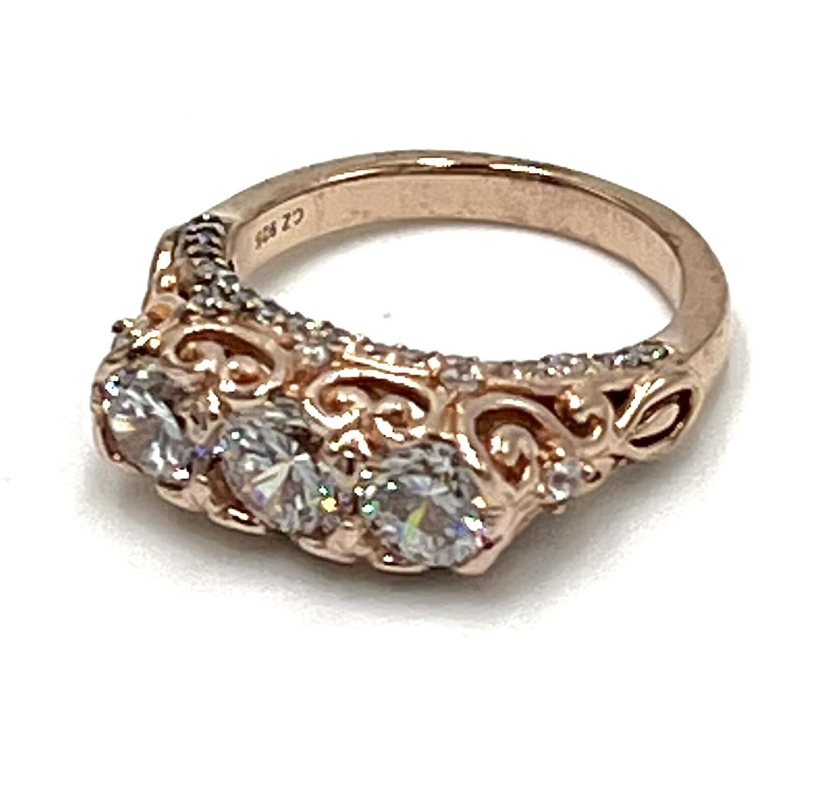 Other Rose Gold over Sterling Sulver PAJ CZ Ring Sz 7.75 Size ONE SIZE - 1 Thumbnail