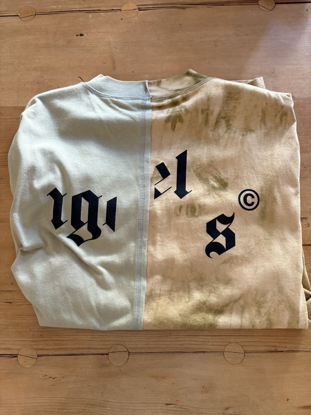 Palm Angels Broken logo panelled tee green / beige Size US L / EU 52-54 / 3 - 6 Thumbnail