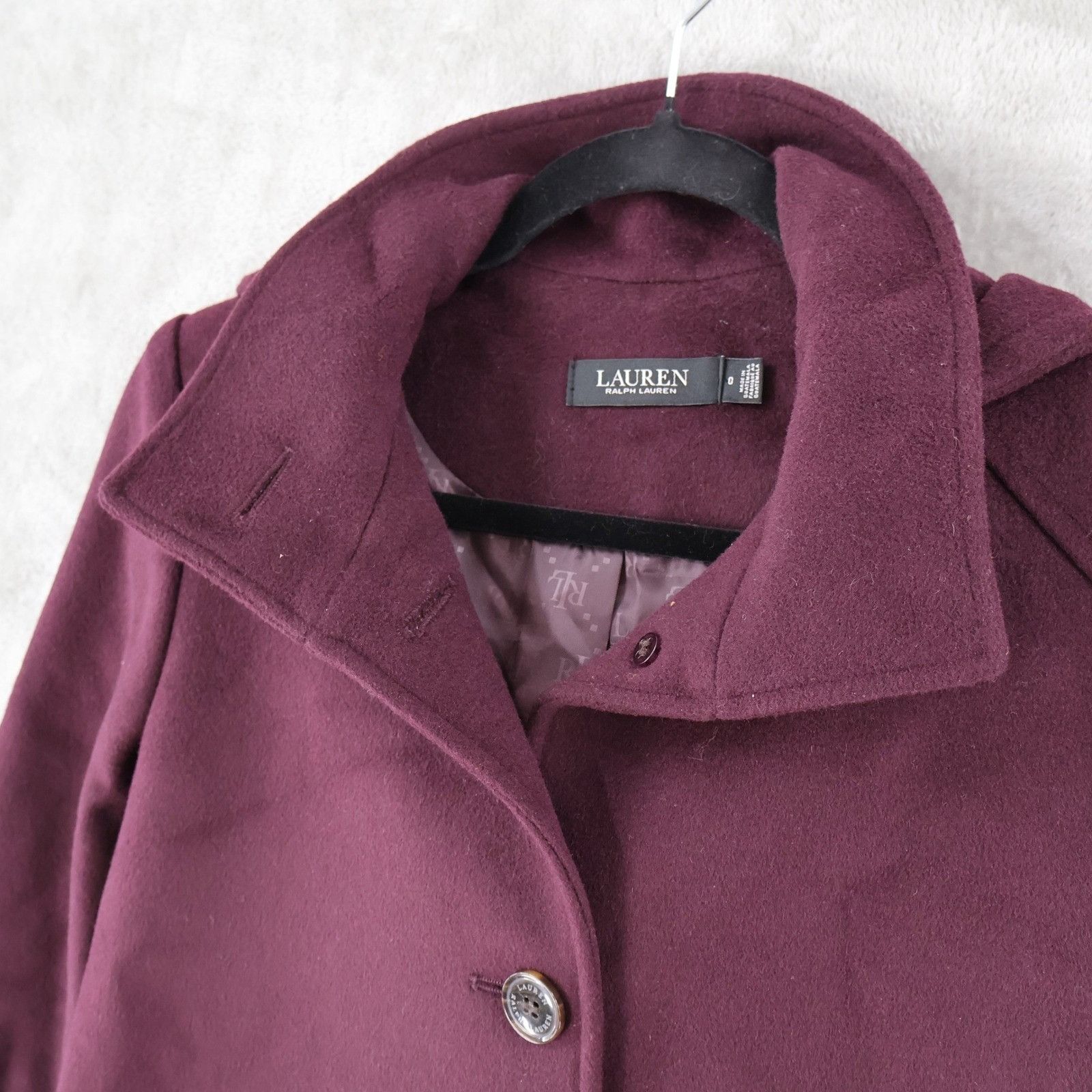 Lauren Ralph Lauren Lauren Ralph Lauren Wool Blend Pea Coat Womens 0 Purple Wool Size XS / US 0-2 / IT 36-38 - 10 Thumbnail