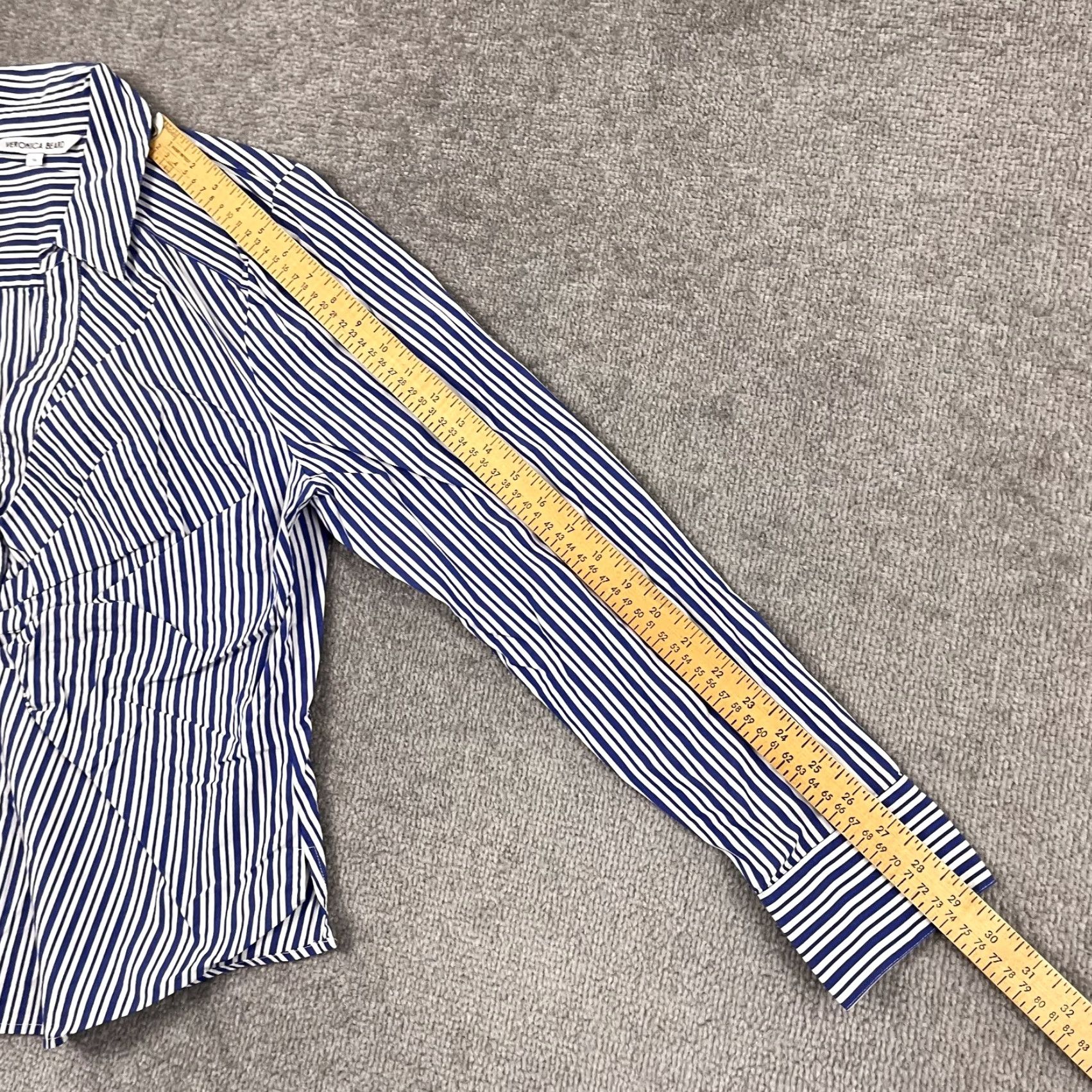Veronica Beard VERONICA BEARD Joelle Shirt Top Womens Size 16 Blue White Striped Button-Up Casual Size XXL / US 16-18 / IT 52-54 - 6 Thumbnail