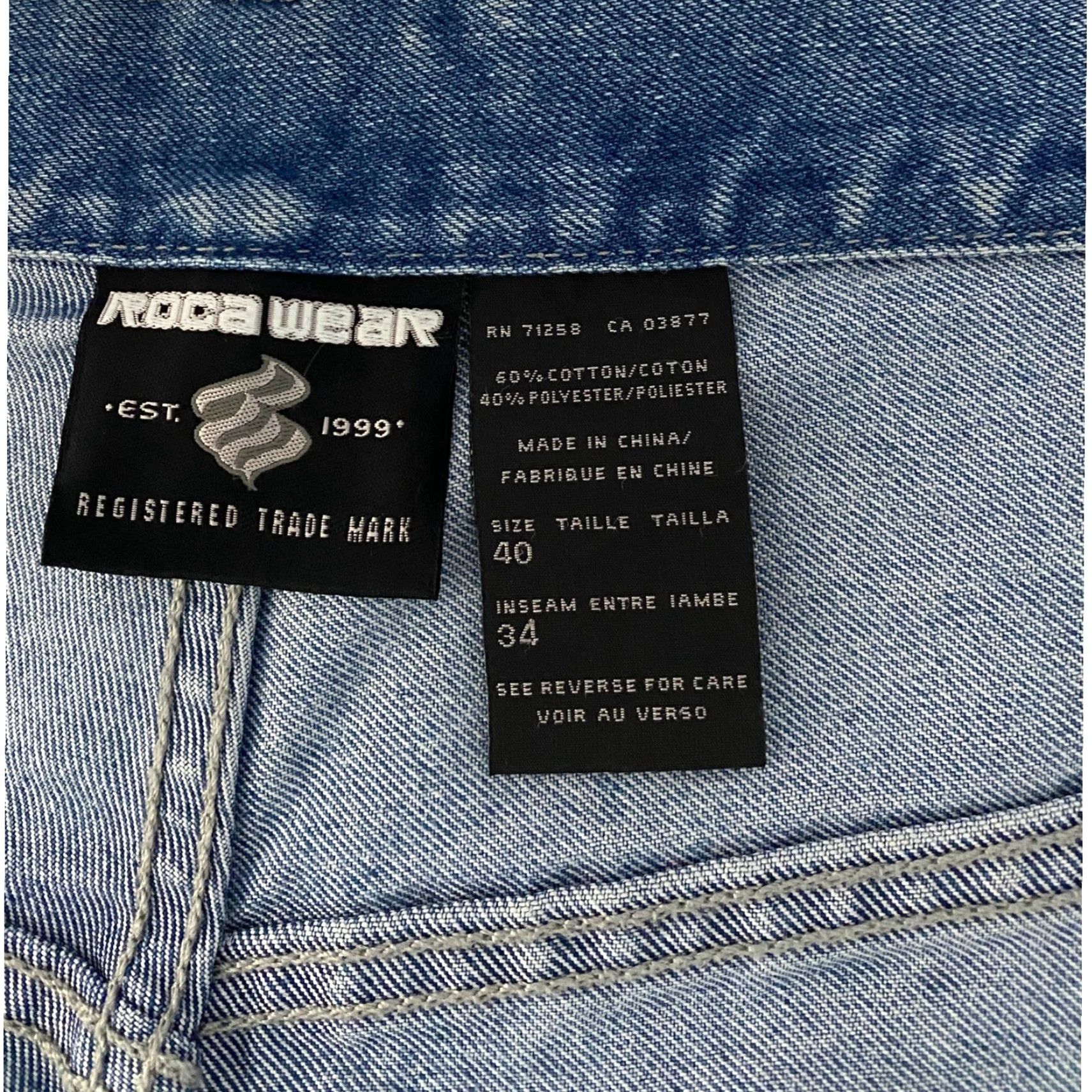 Rocawear Rocawear Jeans Mens Size 40x34 Blue Denim Embroidered Logo Baggy Wide-Leg 90s Retro Logo Size US 40 / EU 56 - 4 Thumbnail