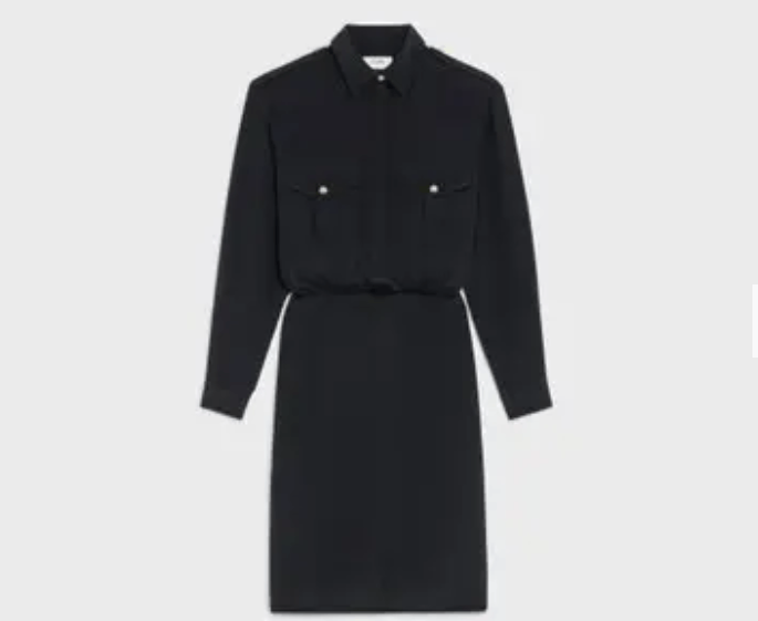 image of Celine O1W1Db10324 Loose Dress In Black, Women's (Size XL)