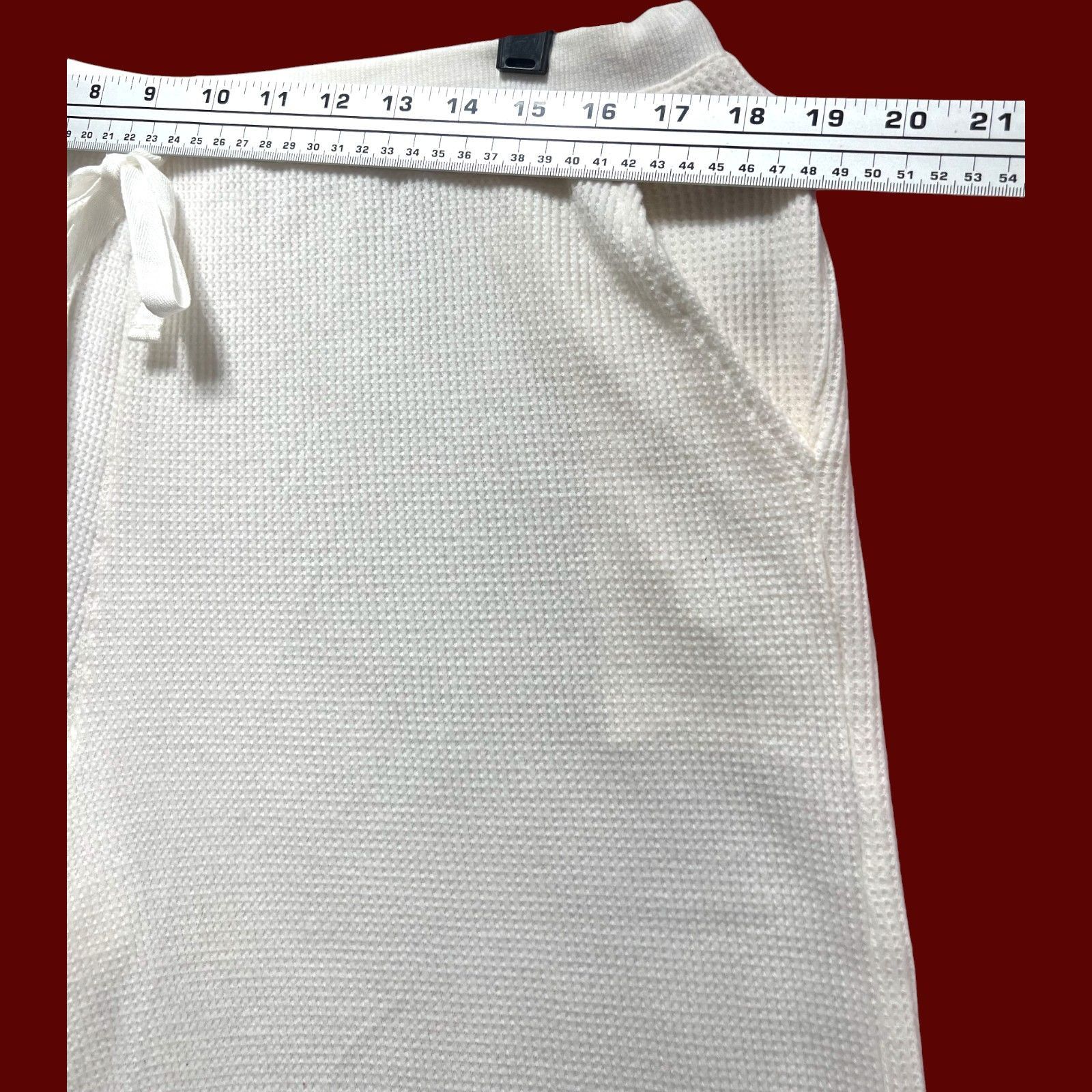 Other Stars Above - Women's Heavy Waffle Pants - White - Large Size 36" / US 14 / IT 50 - 3 Thumbnail