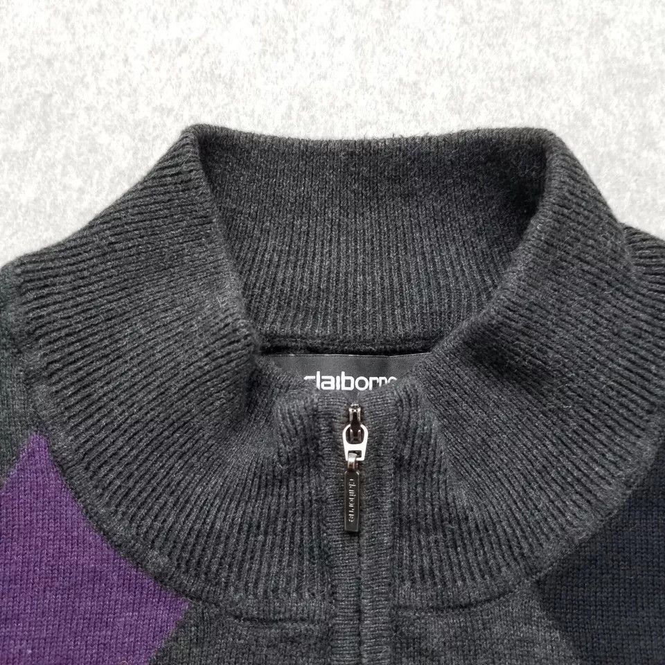Liz Claiborne Claiborne Sweater Jacket Men Large Full Zip Mock Neck Size US L / EU 52-54 / 3 - 6 Thumbnail