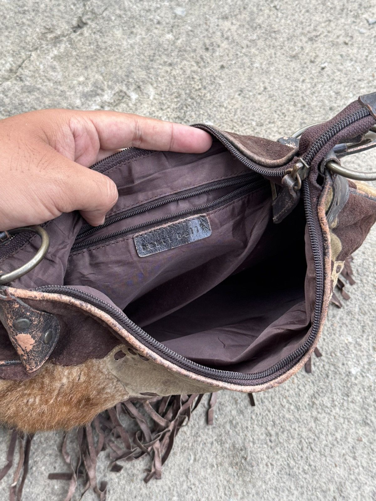 Kapital Leather Bag Fur Patch Work Tessel Besti Belli Japanese Size ONE SIZE - 8 Thumbnail
