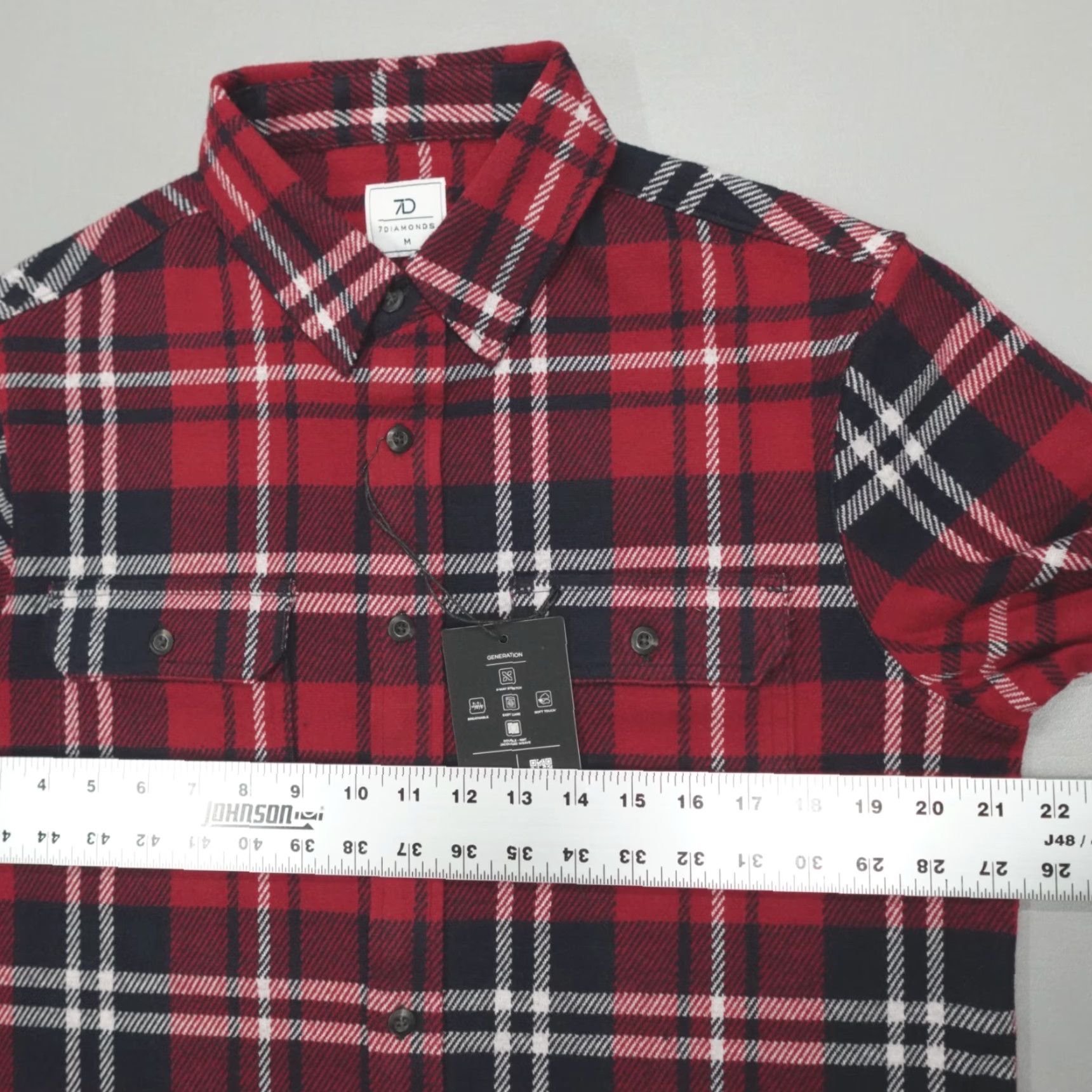 Vintage VINTAGE 7 Diamonds Generation Soft Flannel Shirt Plaid Size M Red Long Sleeve Button-Up Collared Spread Pocketed Size US M / EU 48-50 / 2 - 5 Thumbnail