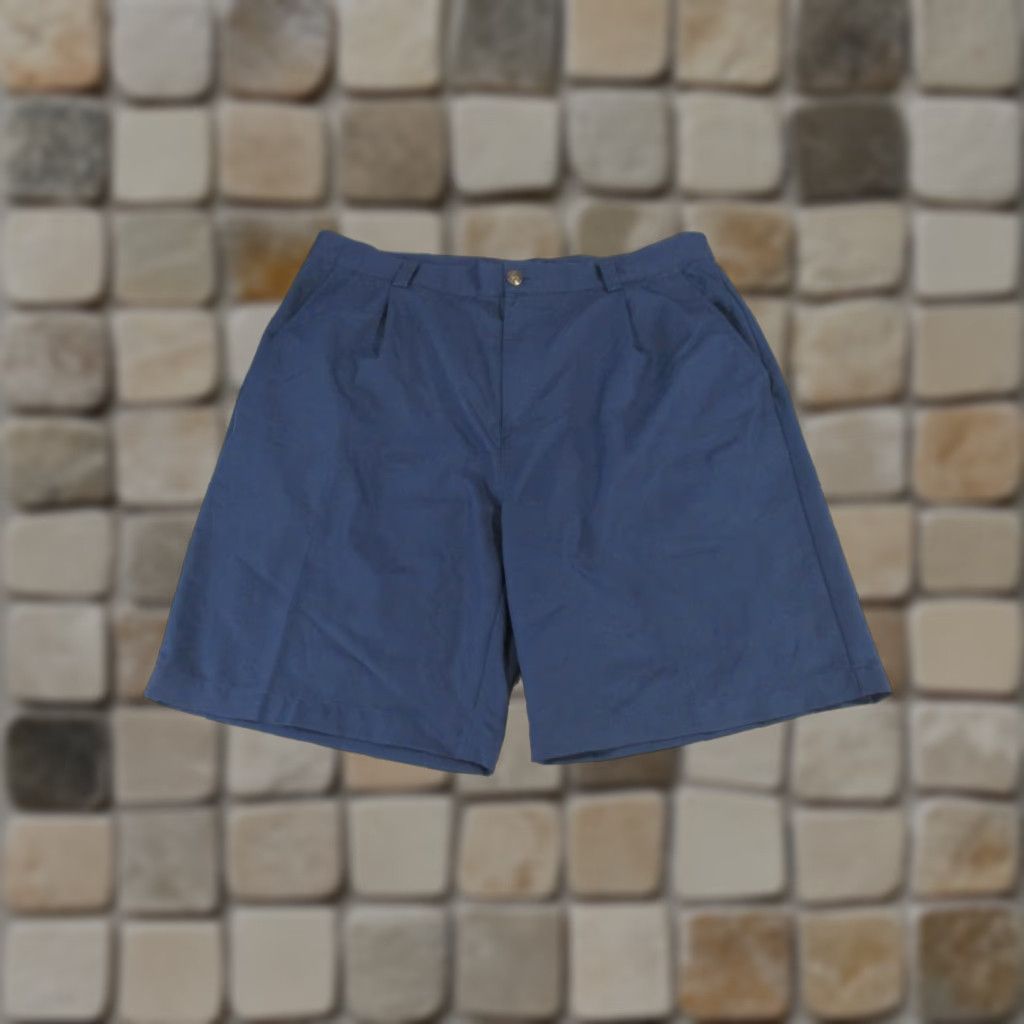 Adidas Adidas Shorts Mens 36 Navy Blue Polyester Lightweight Pleated Front Chinos Size US 36 / EU 52 - 1 Thumbnail